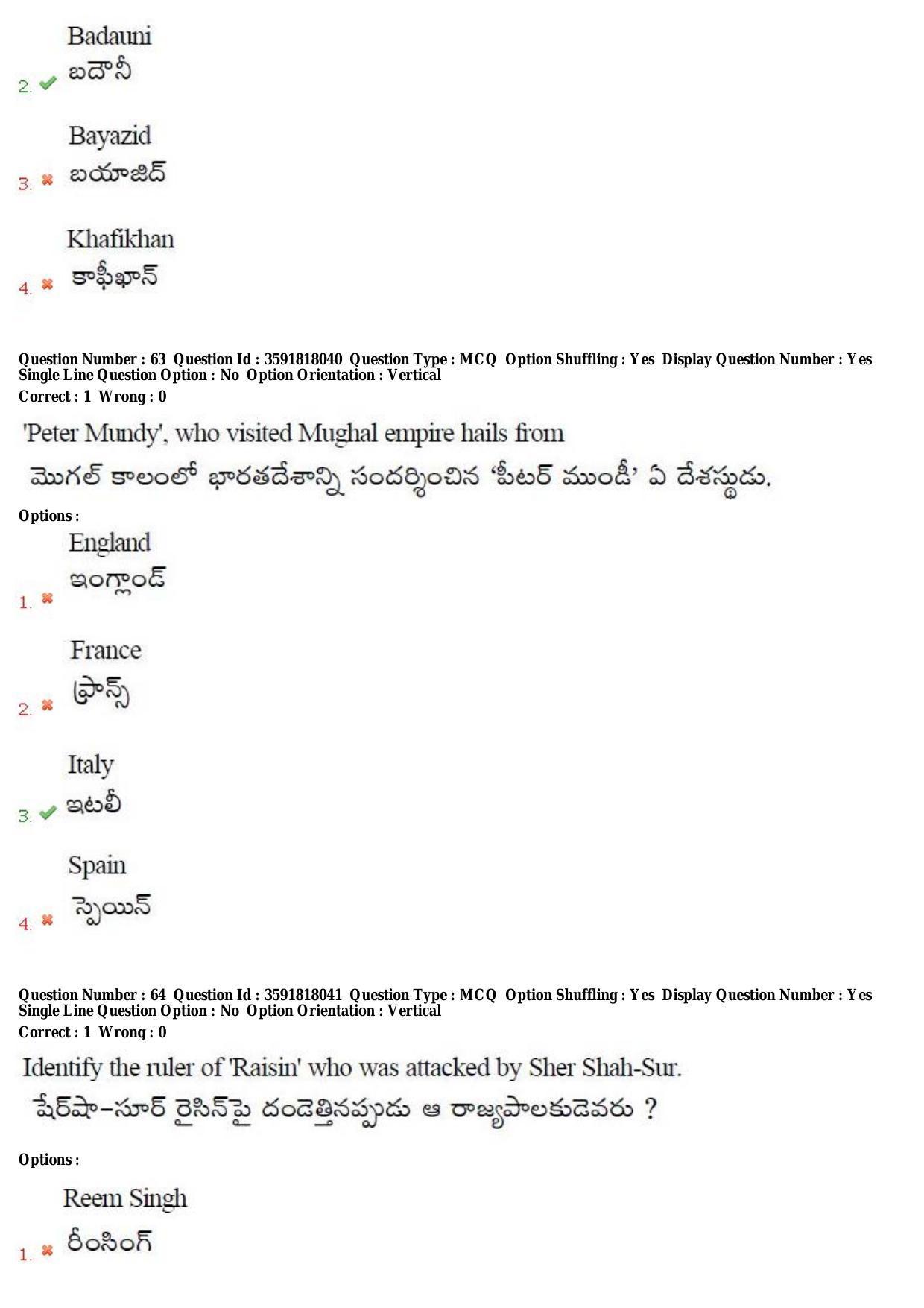 TS CPGET 2018 M.A. History (Shift 1) Question Paper with Answer Key - Page 37