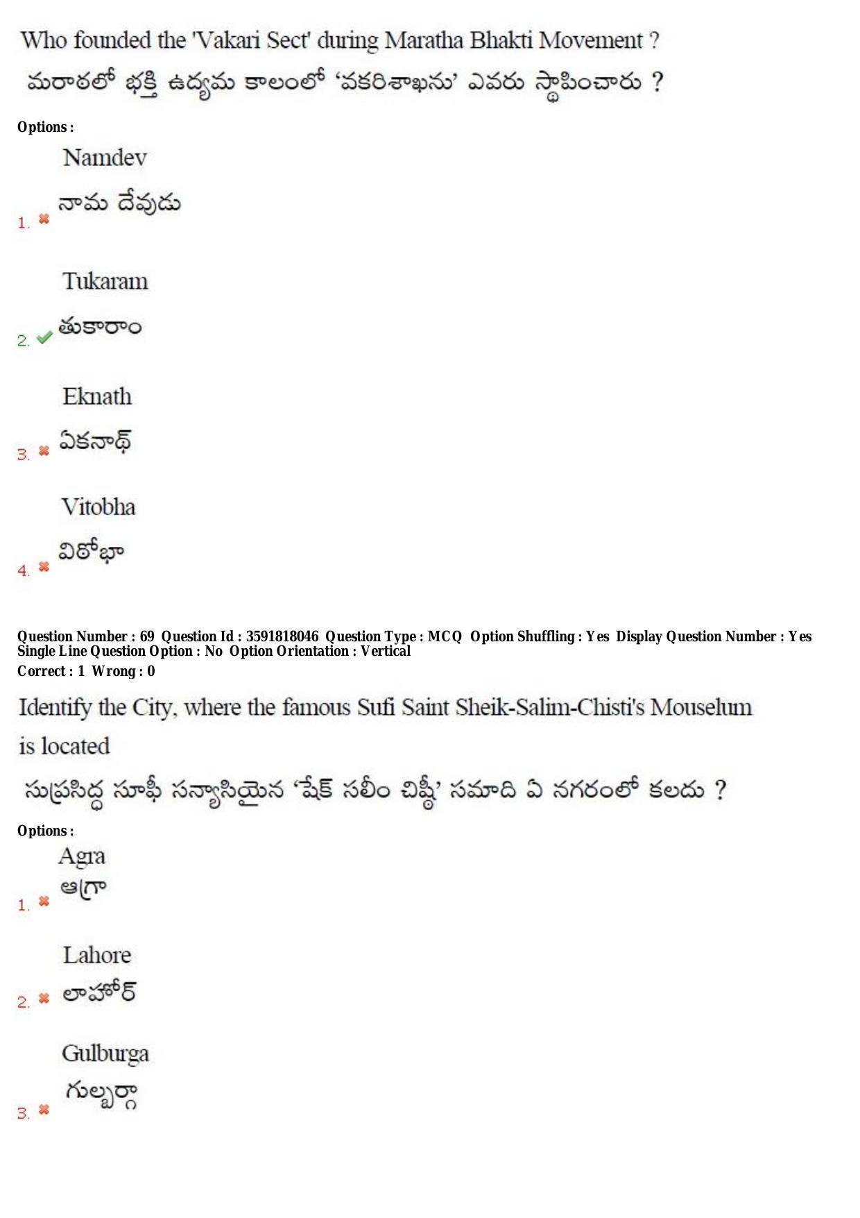 TS CPGET 2018 M.A. History (Shift 1) Question Paper with Answer Key - Page 40