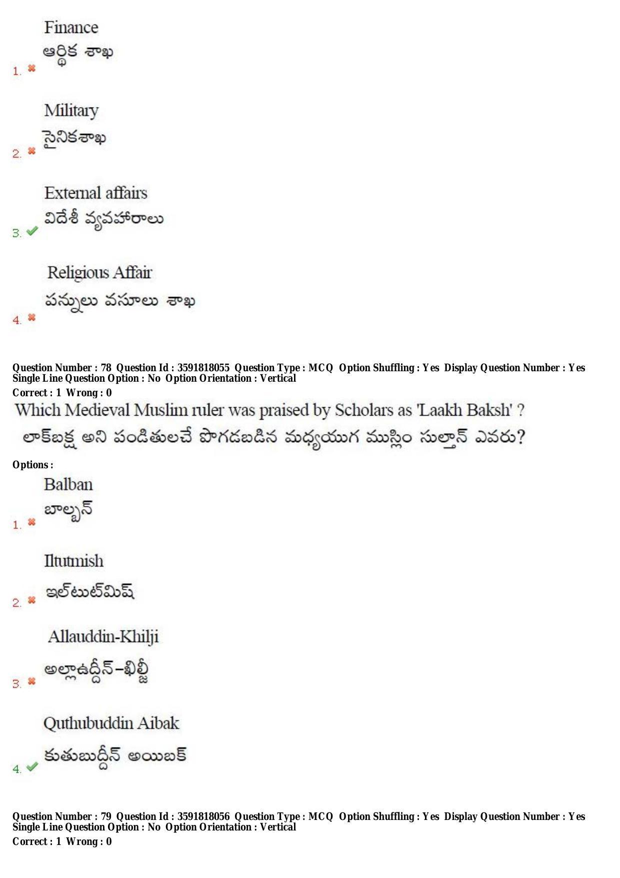 TS CPGET 2018 M.A. History (Shift 1) Question Paper with Answer Key - Page 45