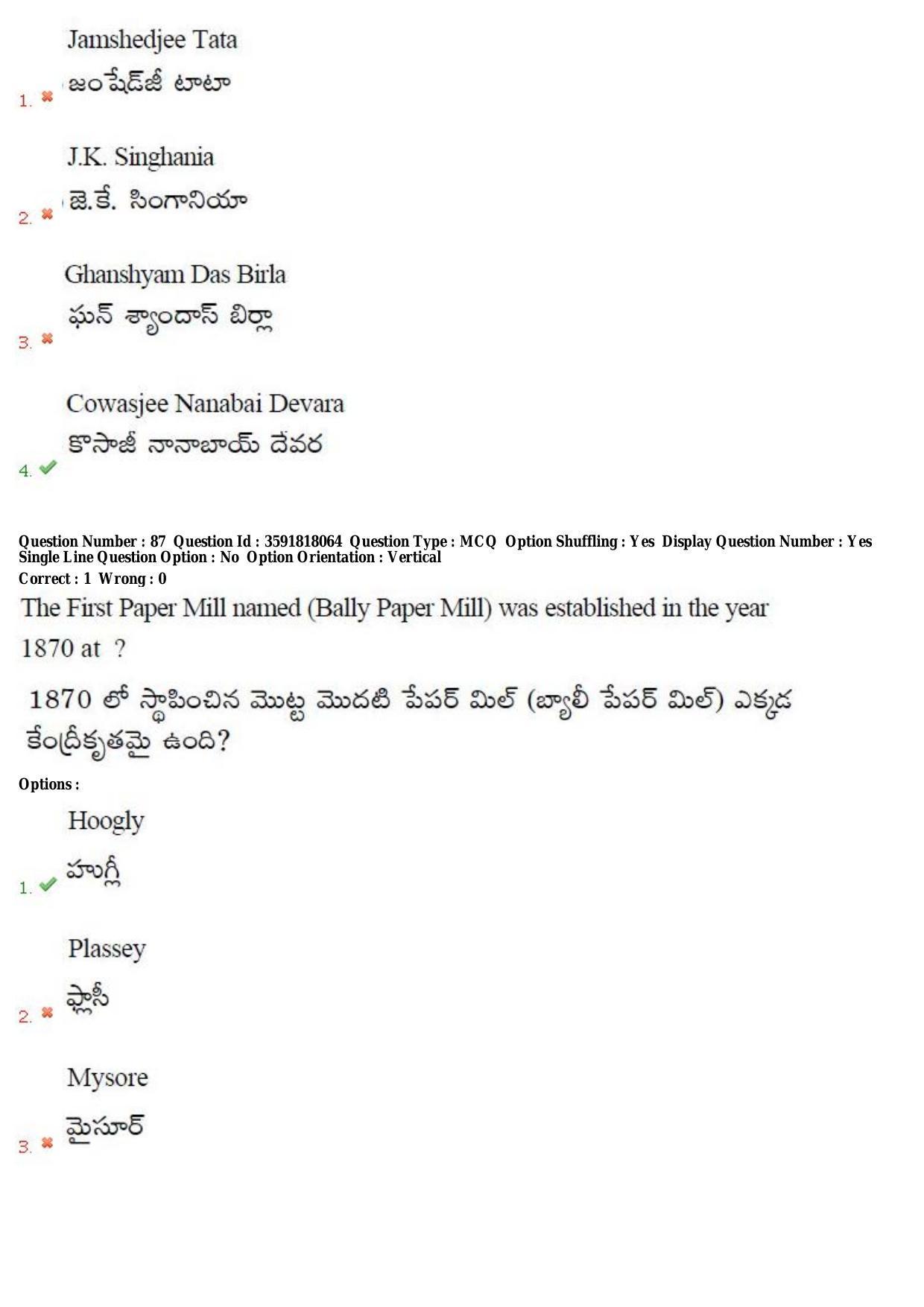 TS CPGET 2018 M.A. History (Shift 1) Question Paper with Answer Key - Page 50