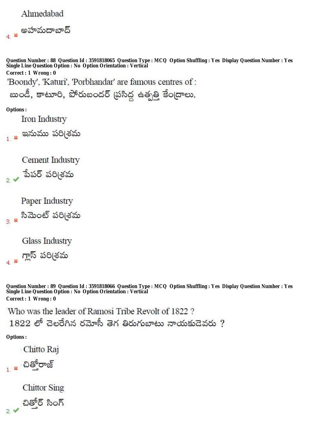 TS CPGET 2018 M.A. History (Shift 1) Question Paper with Answer Key - Page 51