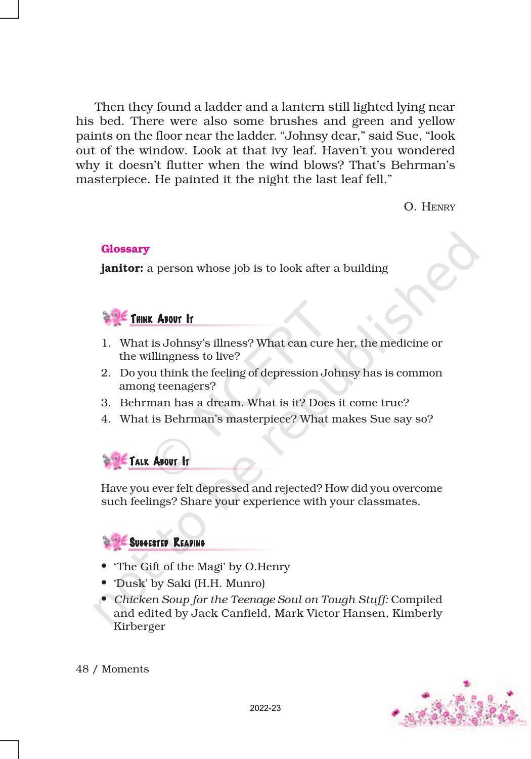 NCERT Book for Class 9 English Moment Chapter 7 The Last Leaf - Page 5