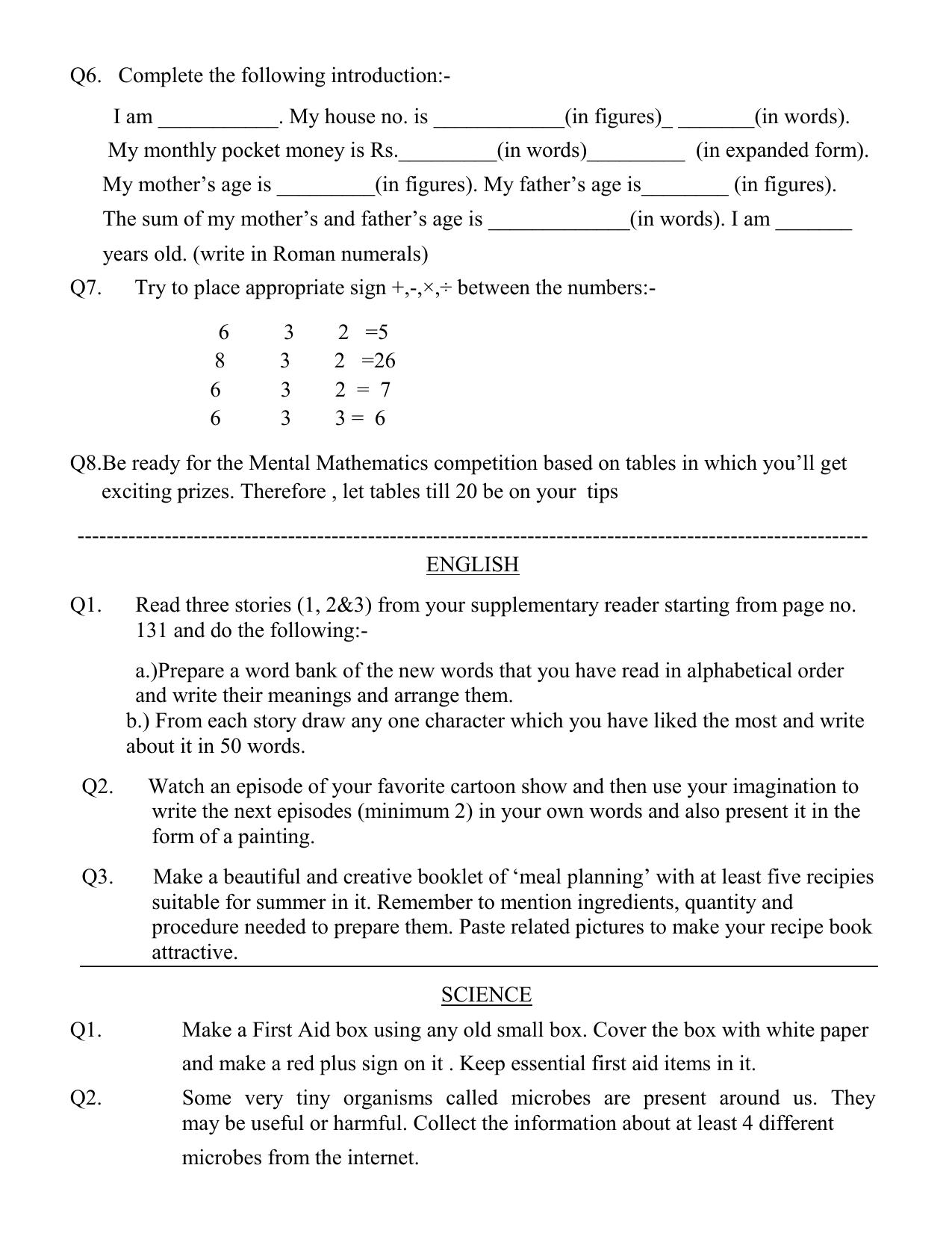 Worksheet for Class 4 English Assignment 151 - Page 2