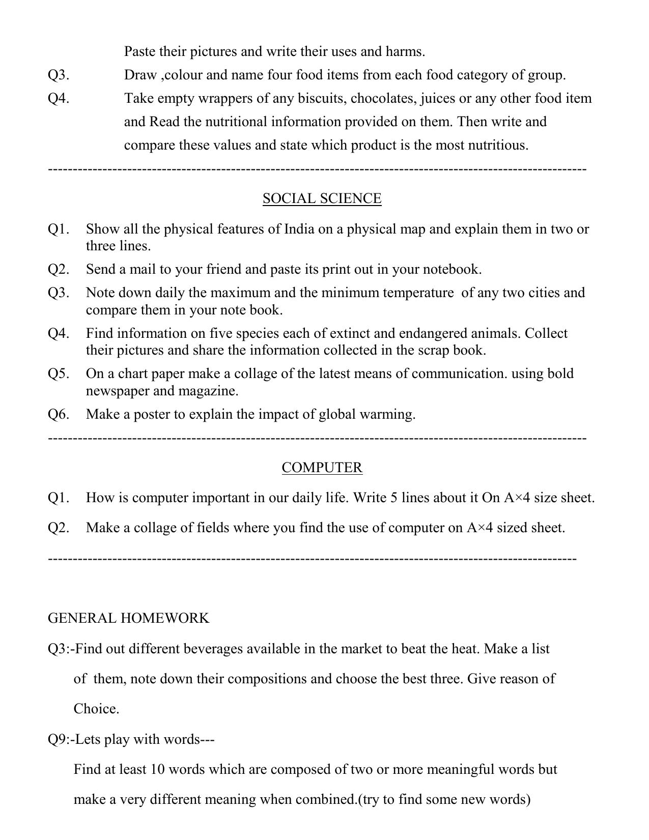 Worksheet for Class 4 English Assignment 151 - Page 3