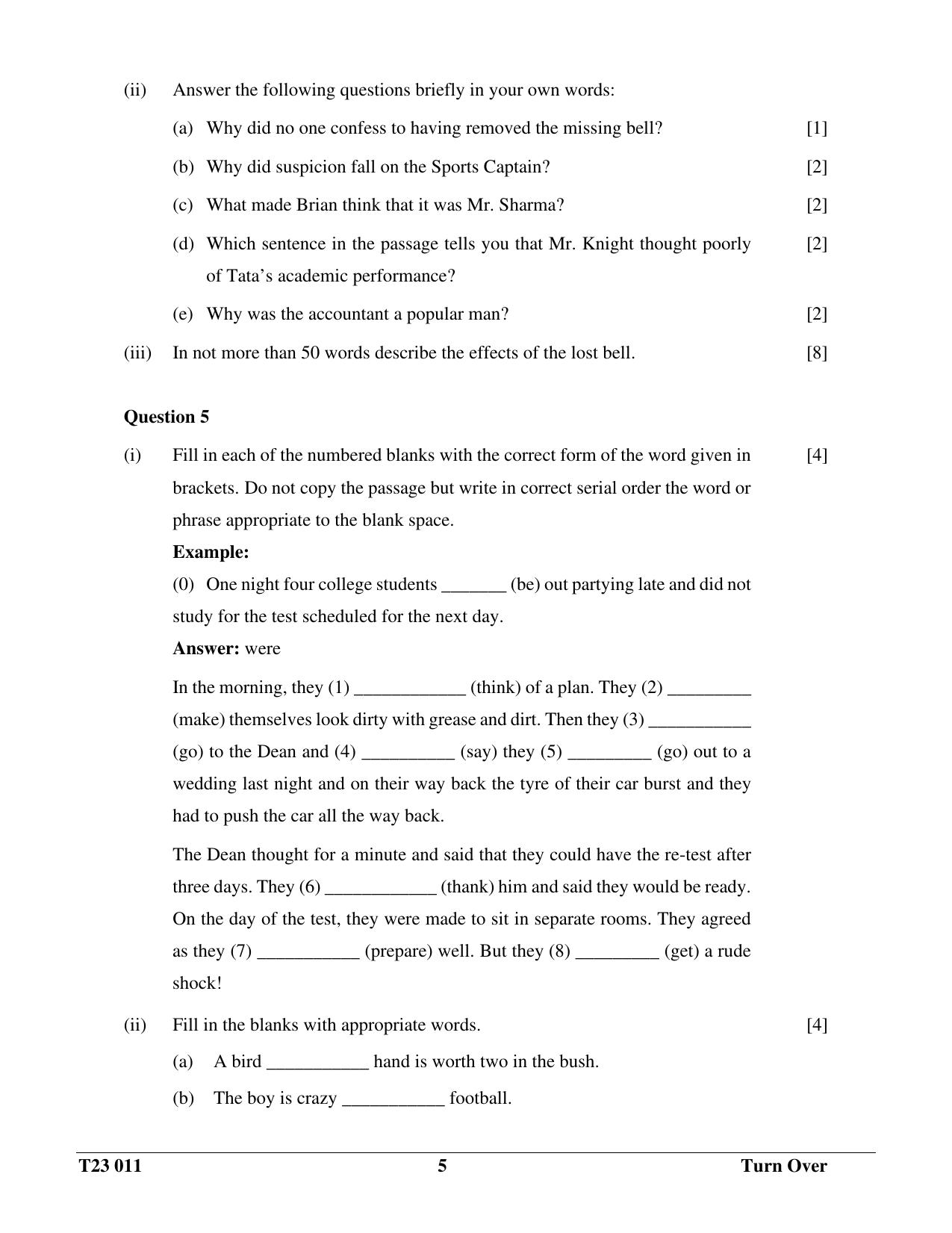 ICSE Class 10 ENGLISH LANGUAGE 2023 Question Paper - Page 5