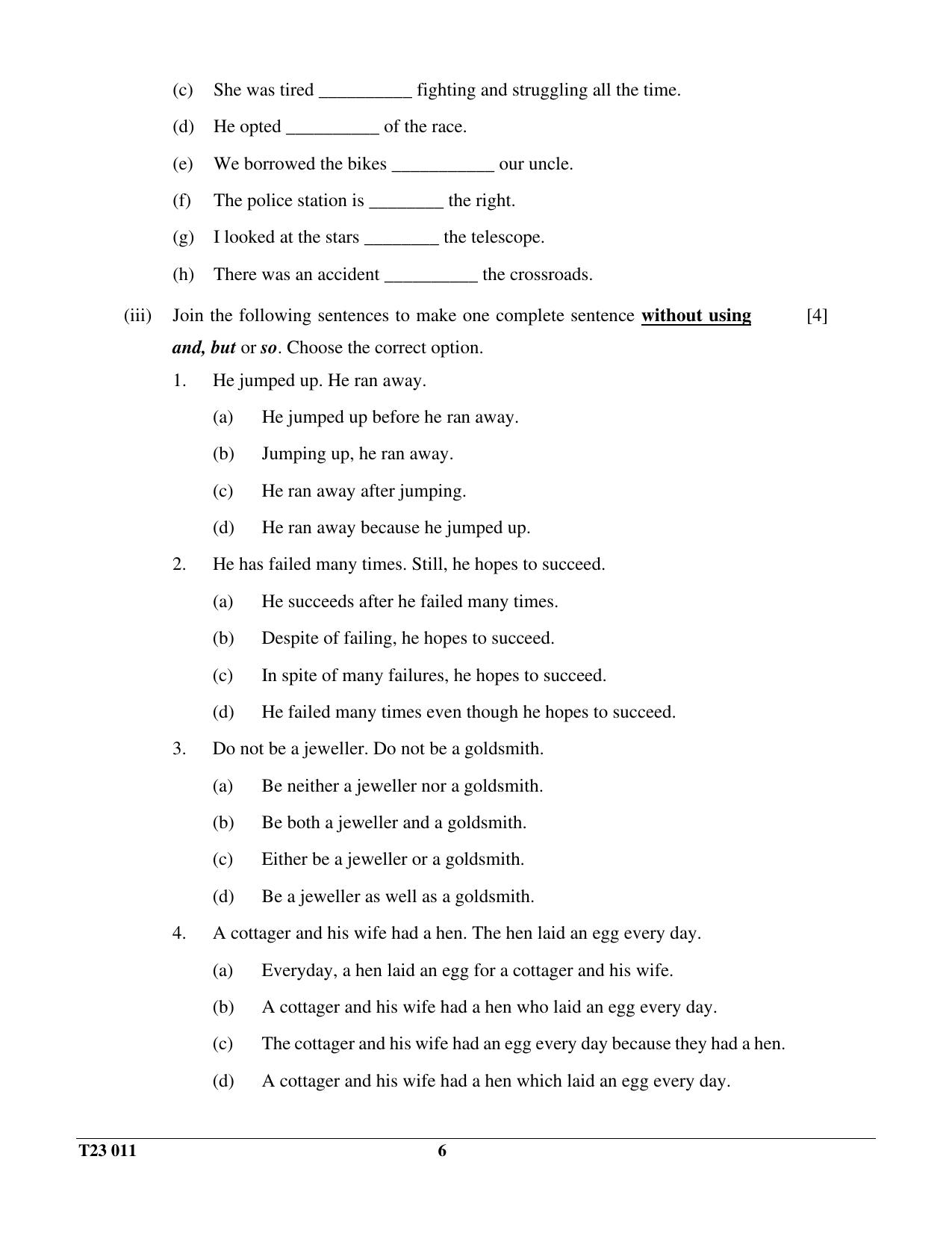 ICSE Class 10 ENGLISH LANGUAGE 2023 Question Paper - Page 6