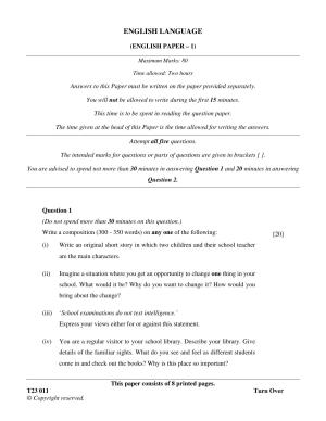ICSE Class 10 ENGLISH LANGUAGE 2023 Question Paper