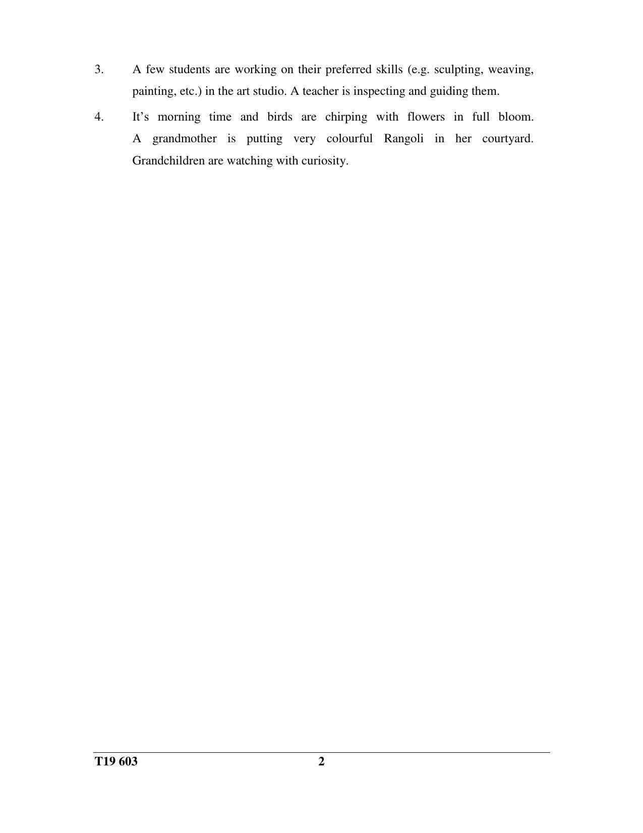 ICSE Class 10 Art Paper 3 (Original Imaginative Composition in Colour) 2019 Question Paper - Page 2
