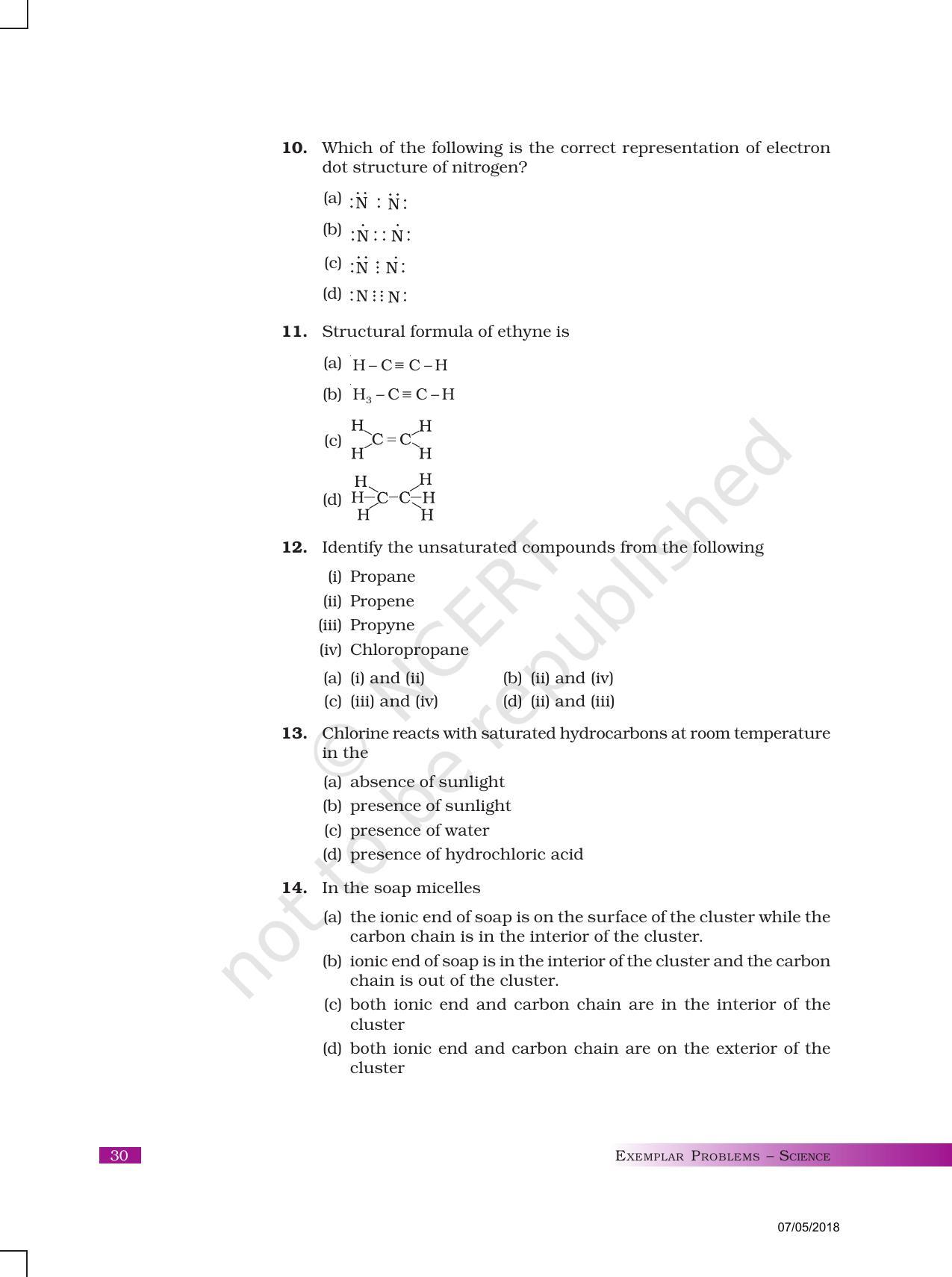 NCERT Exemplar Book for Class 10 Science: Chapter 4 Carbon and Its Compounds - Page 3