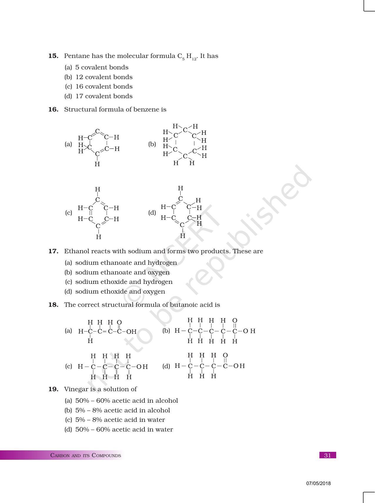 NCERT Exemplar Book for Class 10 Science: Chapter 4 Carbon and Its Compounds - Page 4