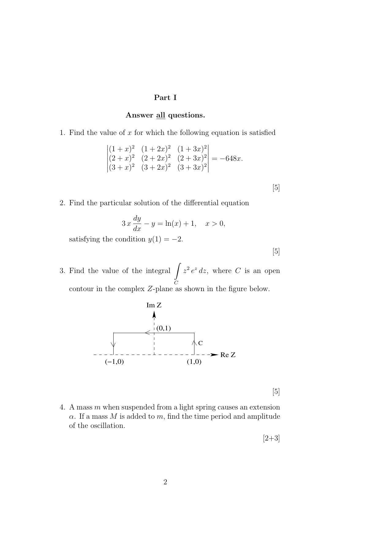 ISI Admission Test JRF in Physics and Applied Mathematics PHB 2017 Sample Paper - Page 1