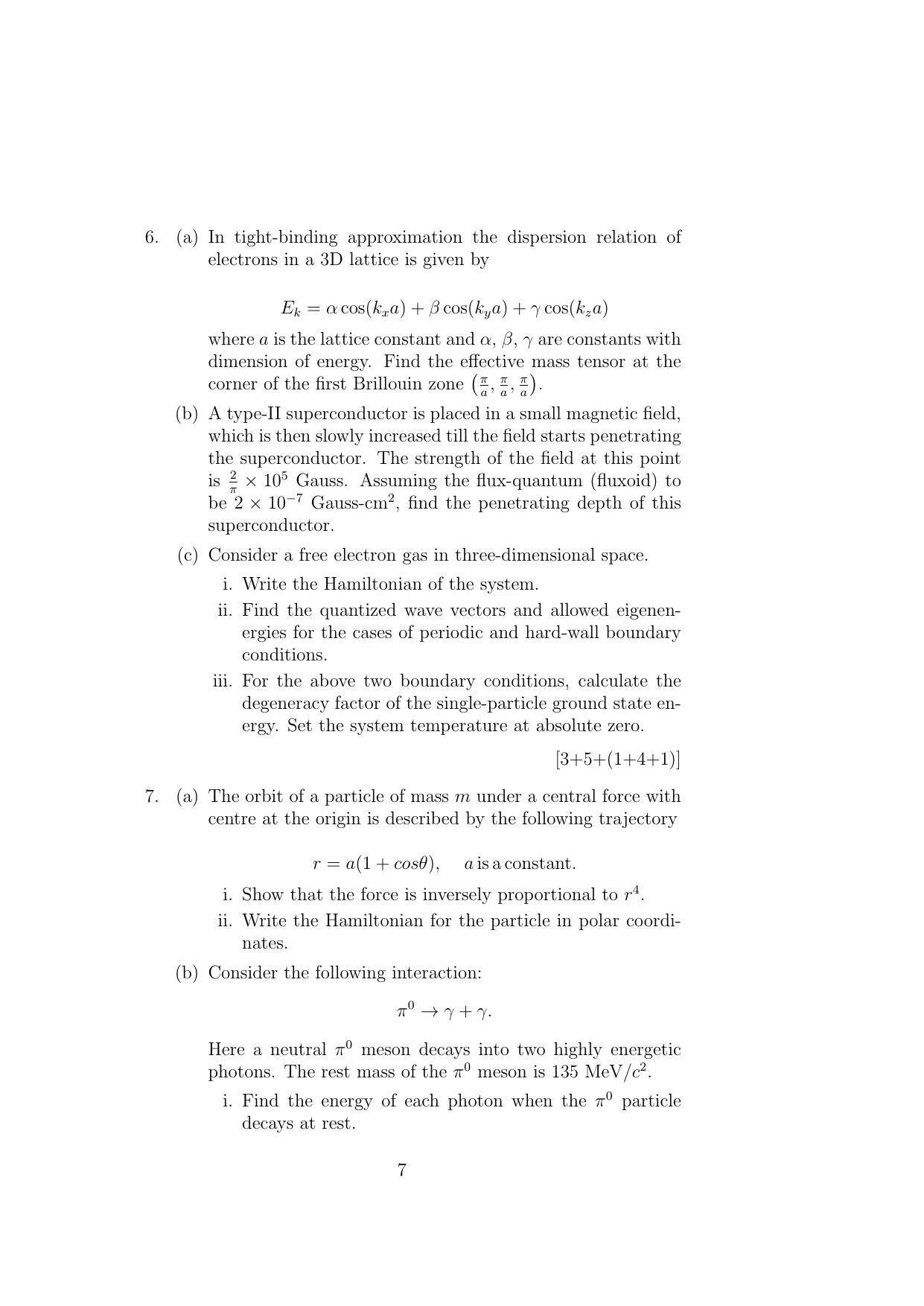 ISI Admission Test JRF in Physics and Applied Mathematics PHB 2017 Sample Paper - Page 6