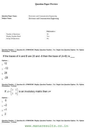 AP ECET 2017 Electronics Communication Engineering Old Previous Question Papers