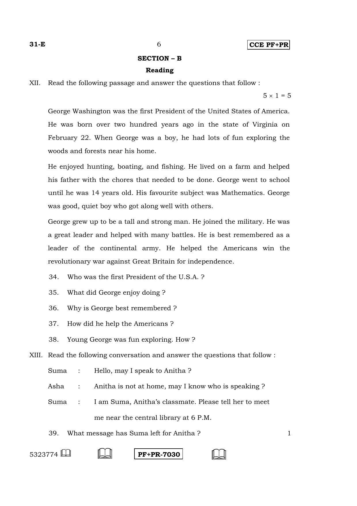 Karnataka SSLC English - Second Language - ENGLISH (31-E CCE PF_PR_21) April 2016 Question Paper - Page 6