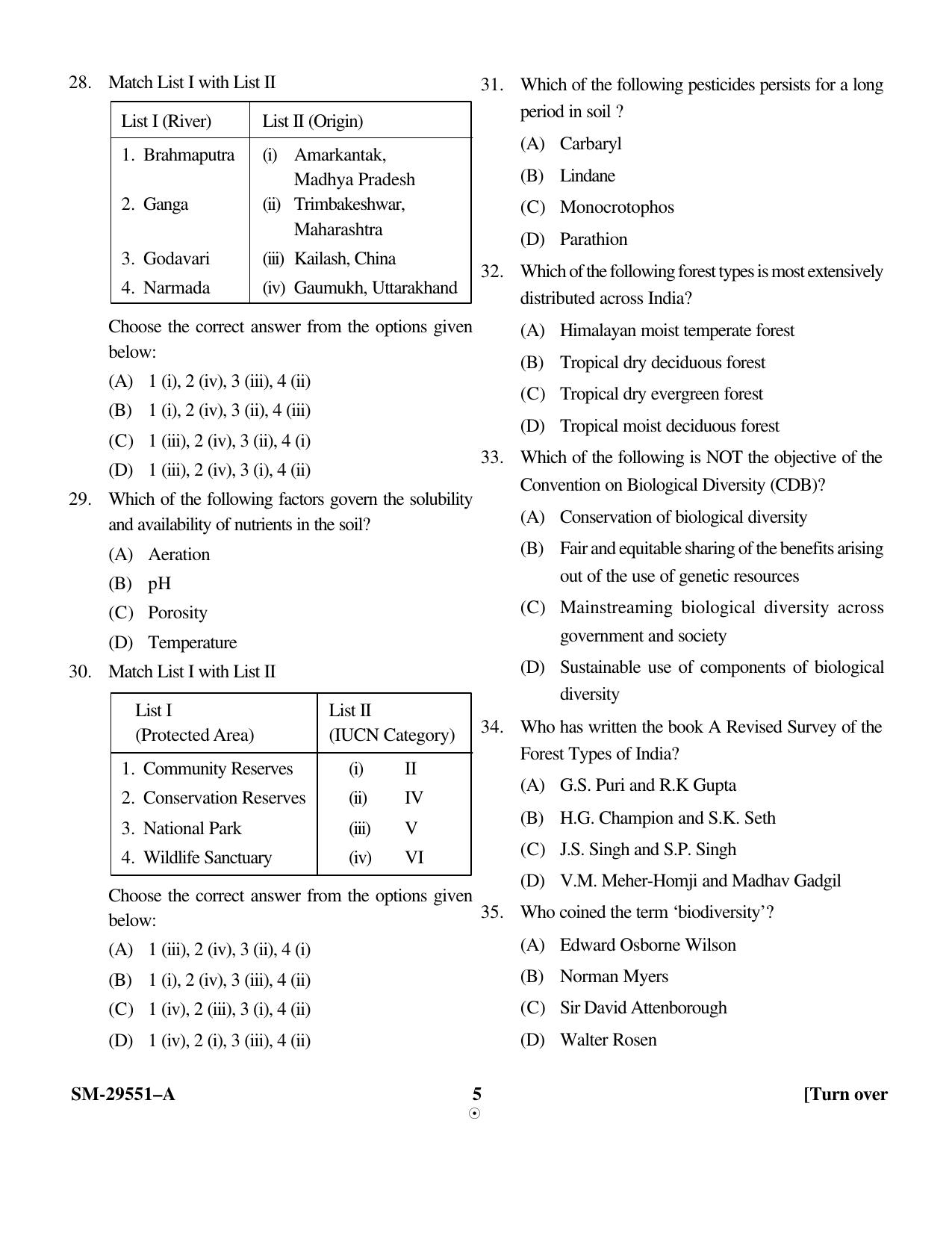 KUET 2023 M.Sc. Environmental Science Question Paper - Page 5