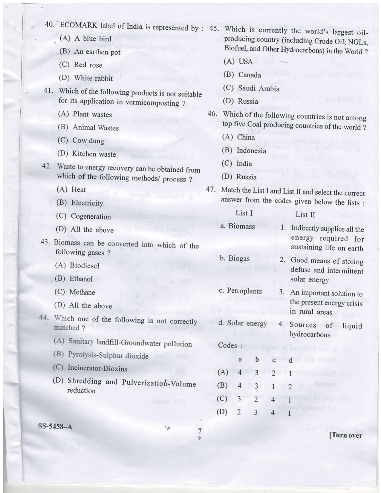 KUET 2023 M.Sc. Environmental Science Question Paper - Page 18
