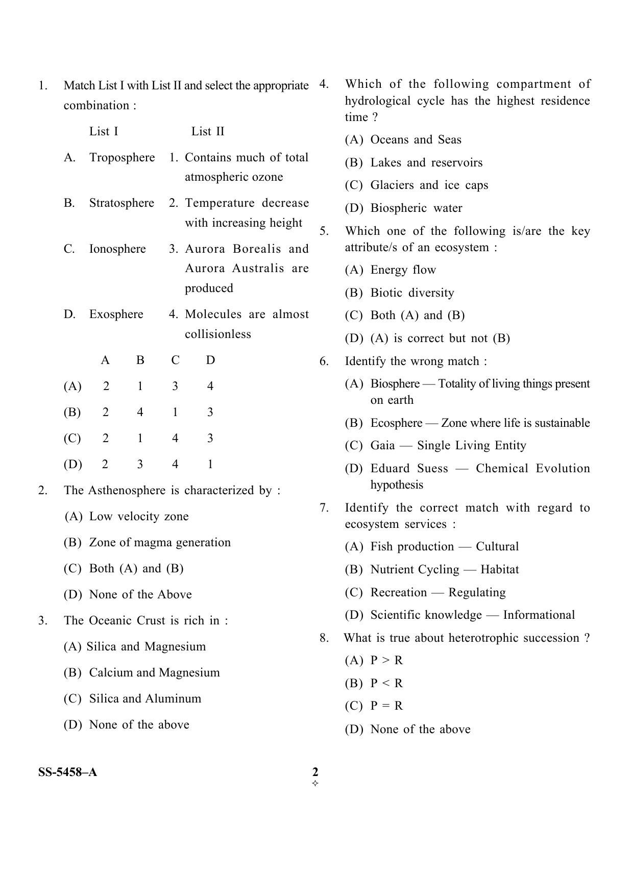 KUET 2023 M.Sc. Environmental Science Question Paper - Page 23