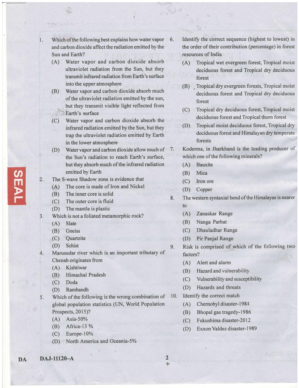 KUET 2023 M.Sc. Environmental Science Question Paper - Page 53