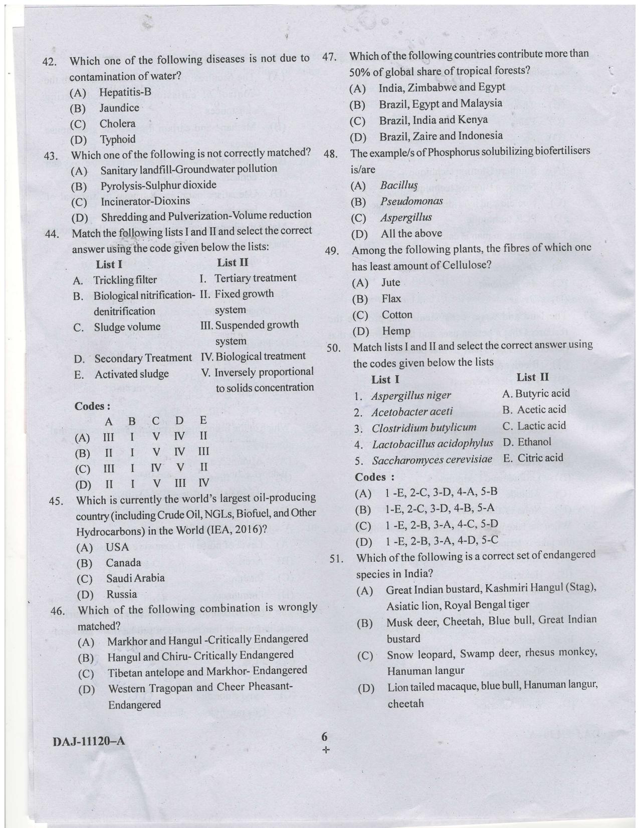 KUET 2023 M.Sc. Environmental Science Question Paper - Page 57