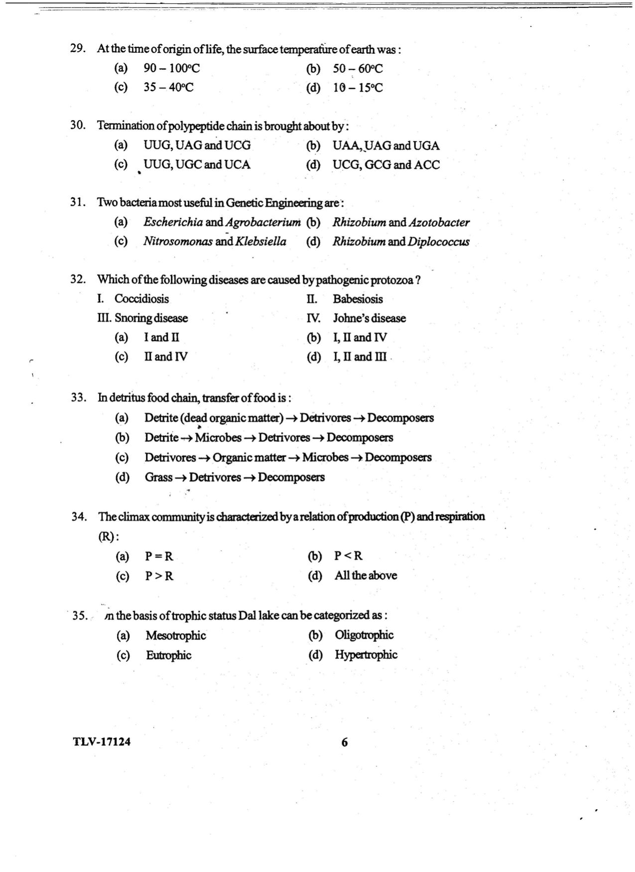 KUET 2023 M.Sc. Environmental Science Question Paper - Page 89