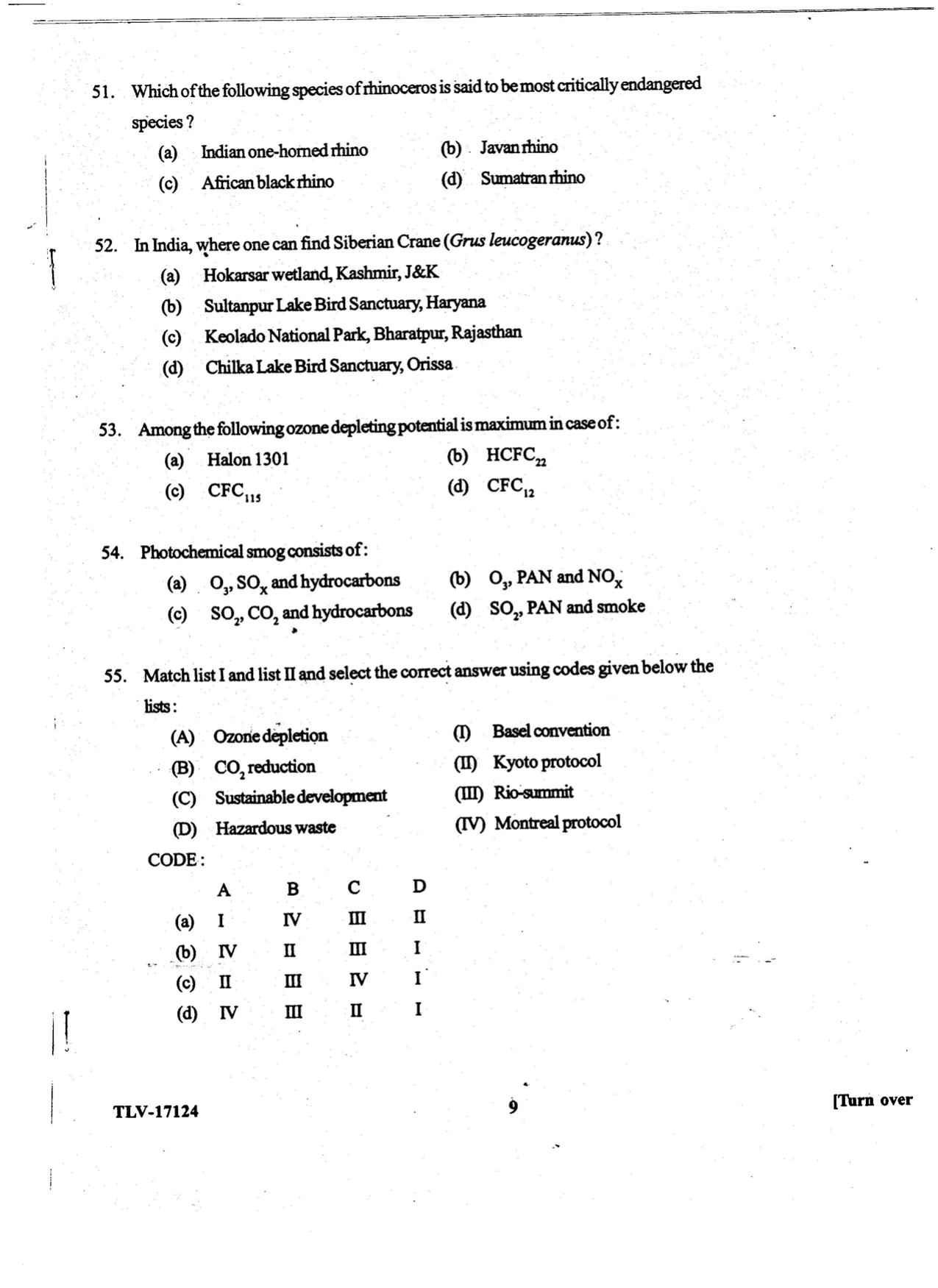KUET 2023 M.Sc. Environmental Science Question Paper - Page 92