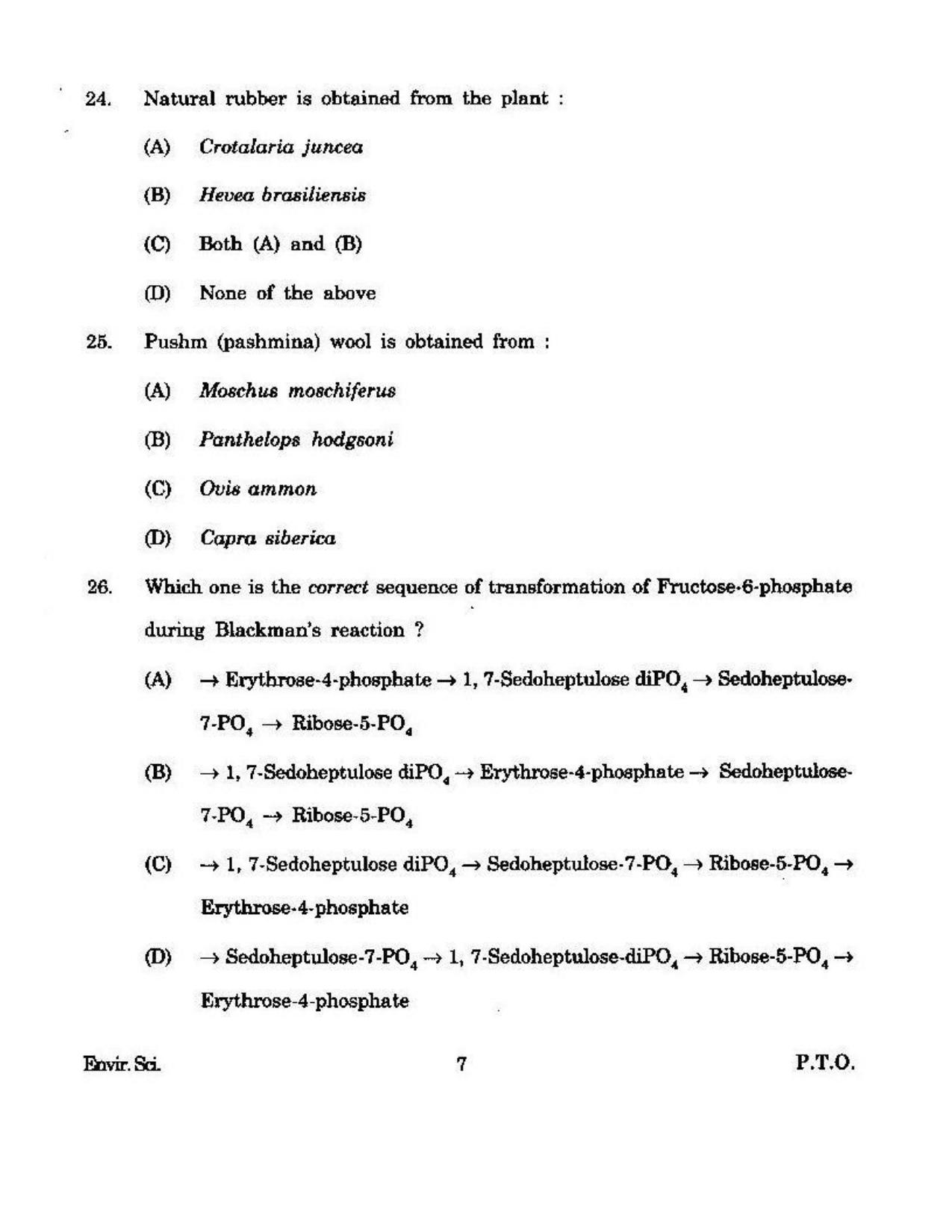 KUET 2023 M.Sc. Environmental Science Question Paper - Page 132