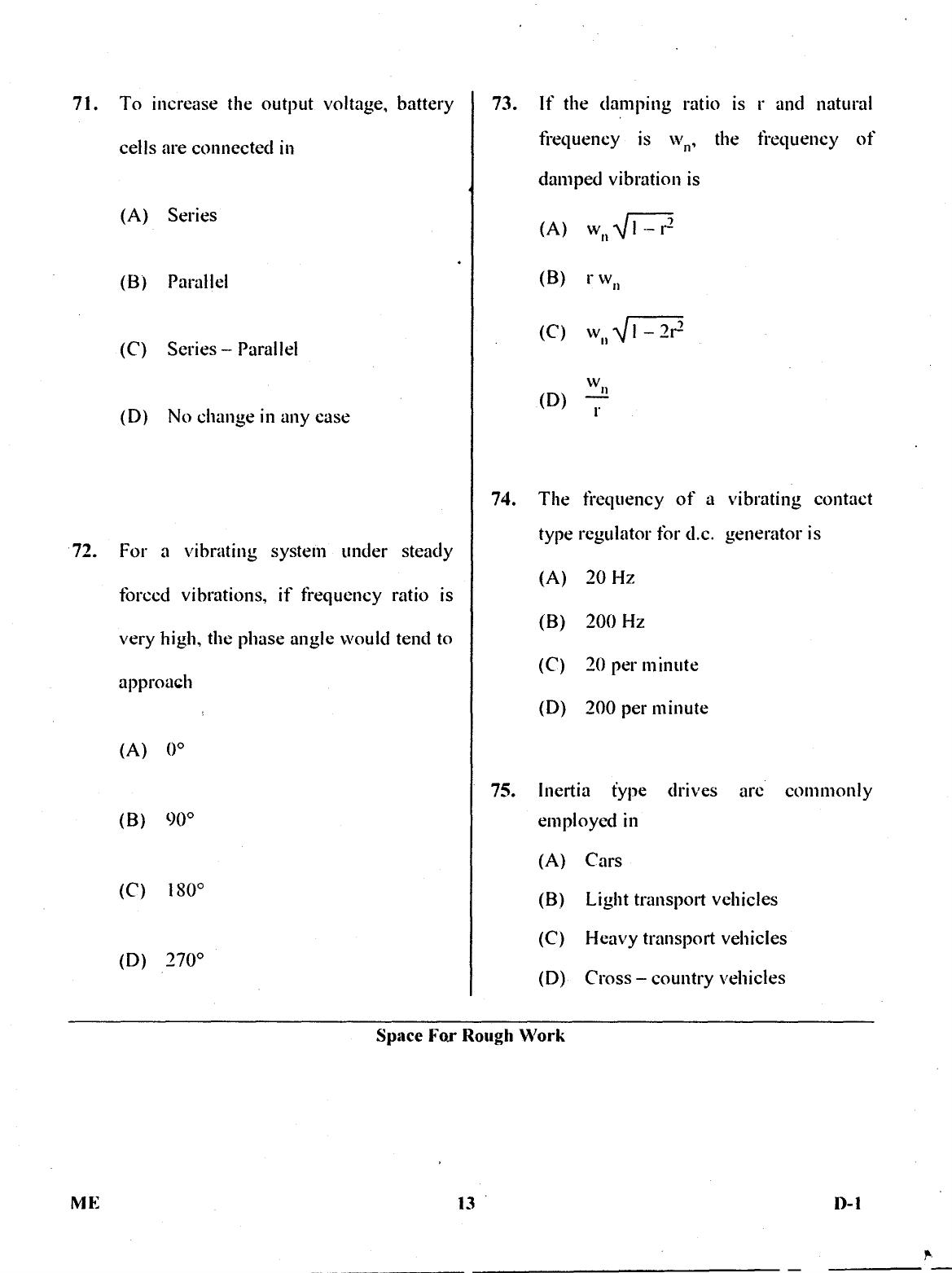Karnataka PGCET 2017 Mechanical Sciences Question Paper - Page 13
