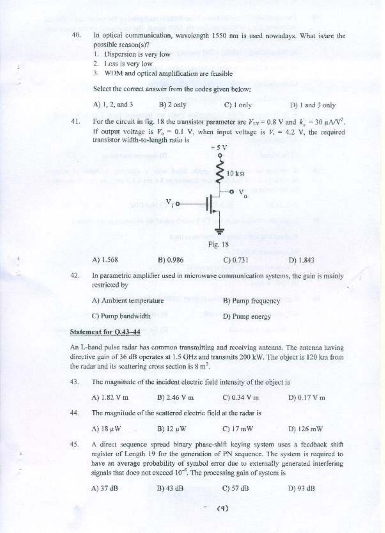PU MPET Electronics and Communication Engineering 2015 Question Paper - Page 10