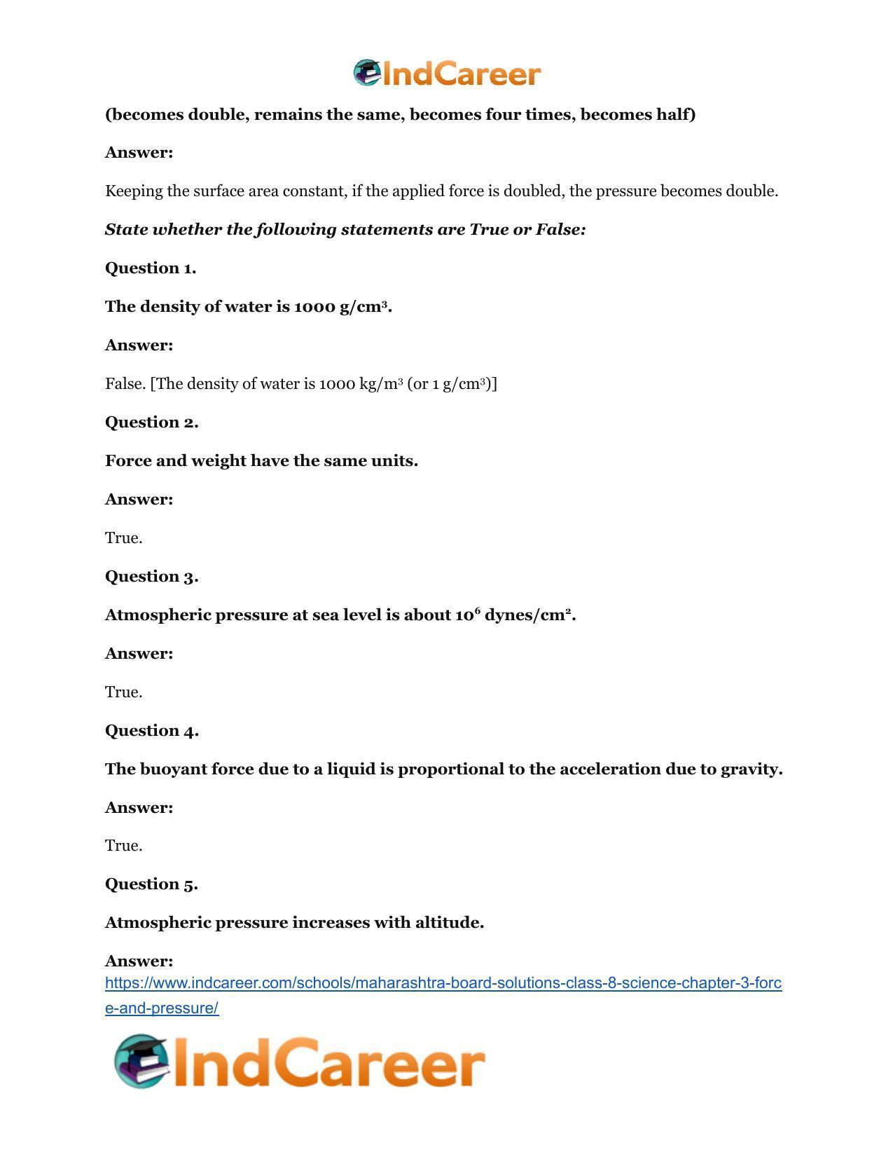 Maharashtra Board Solutions Class 8-Science: Chapter 3- Force and Pressure - Page 13