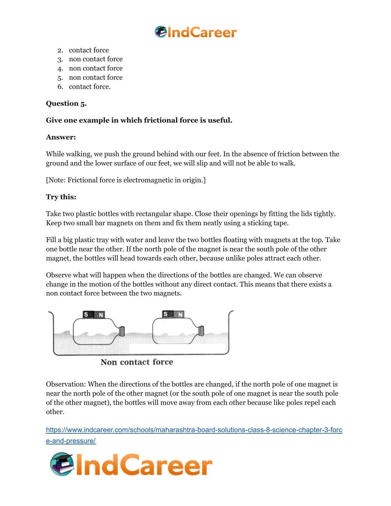 Maharashtra Board Solutions Class 8-Science: Chapter 3- Force and Pressure - Page 20
