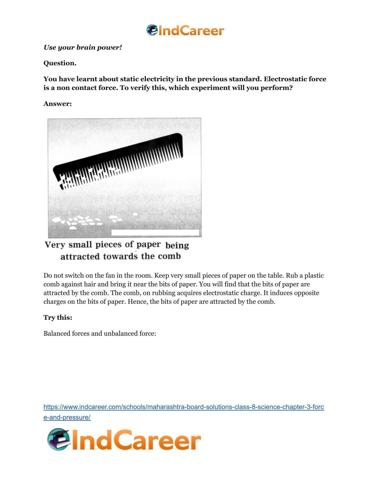 Maharashtra Board Solutions Class 8-Science: Chapter 3- Force and Pressure - Page 21