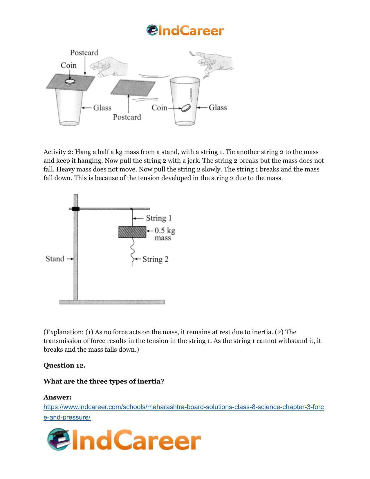 Maharashtra Board Solutions Class 8-Science: Chapter 3- Force and Pressure - Page 26