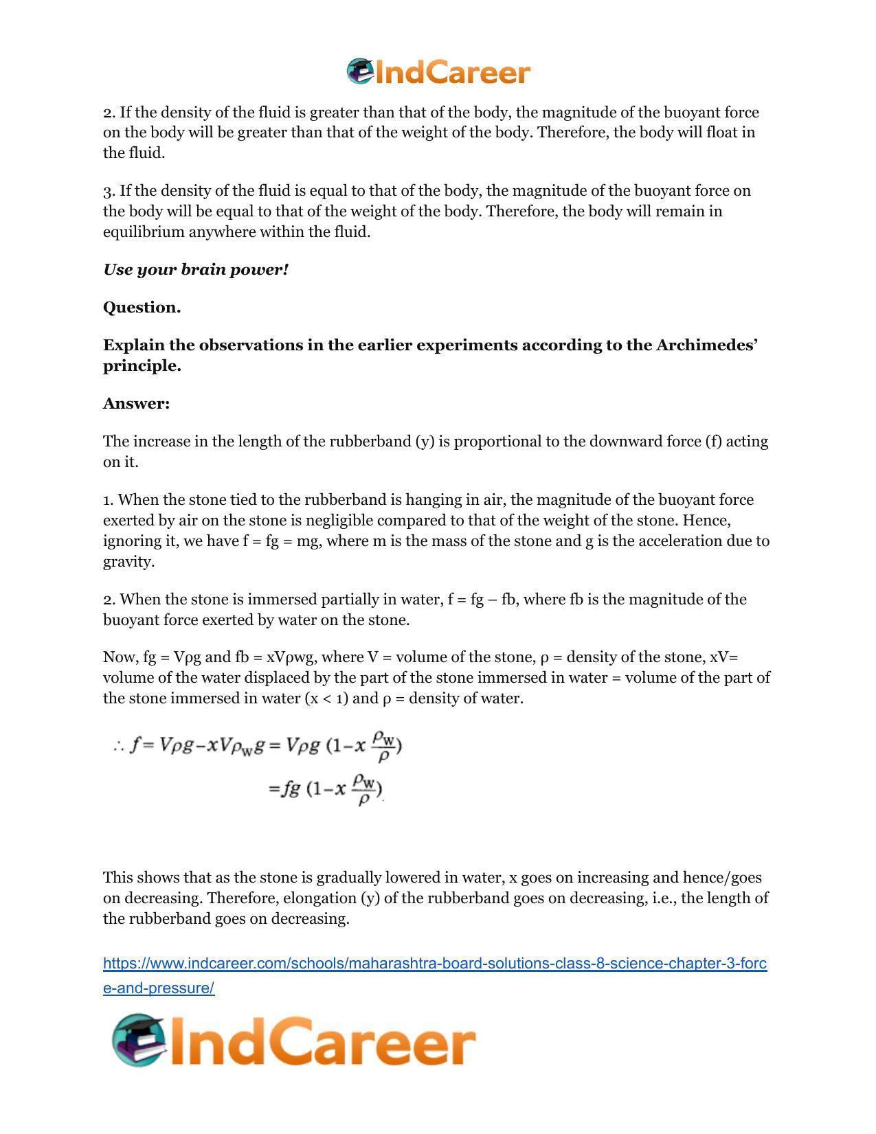 Maharashtra Board Solutions Class 8-Science: Chapter 3- Force and Pressure - Page 52