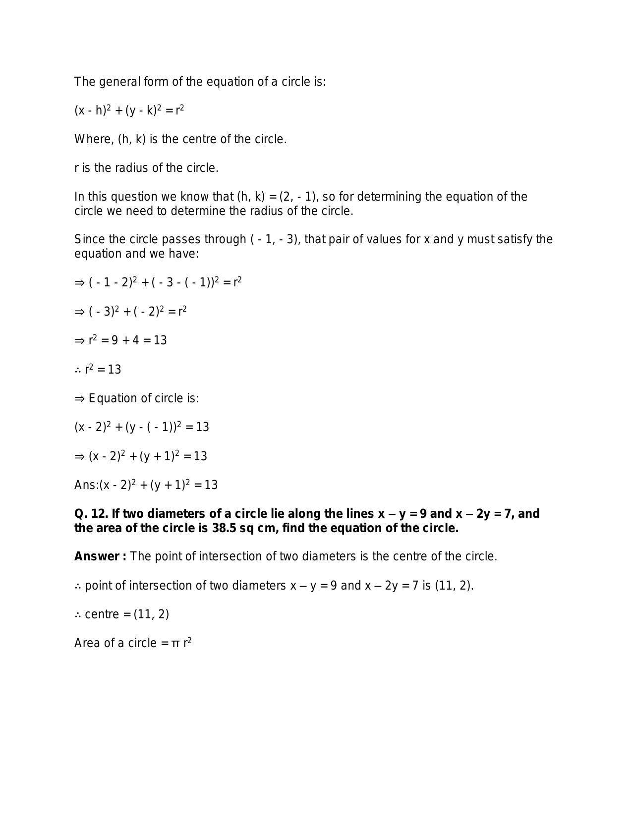 Chapter 21: Circle: RS Aggarwal Class 11 Solutions - Page 12