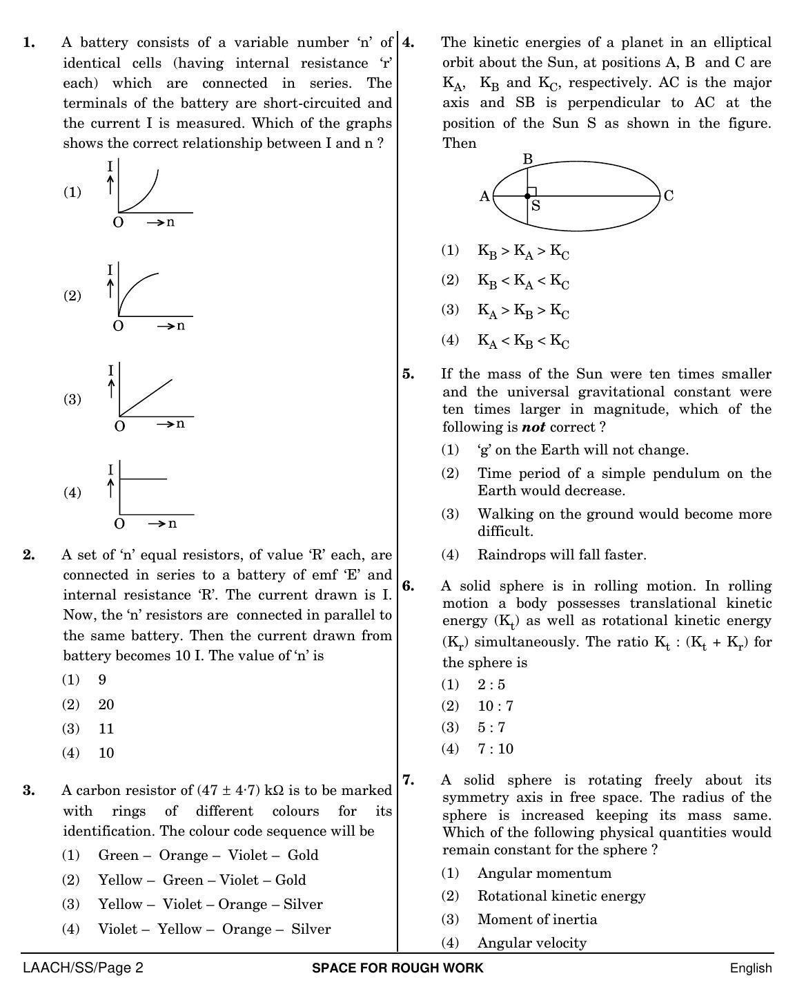 NEET English SS 2019 Question Paper - Page 2