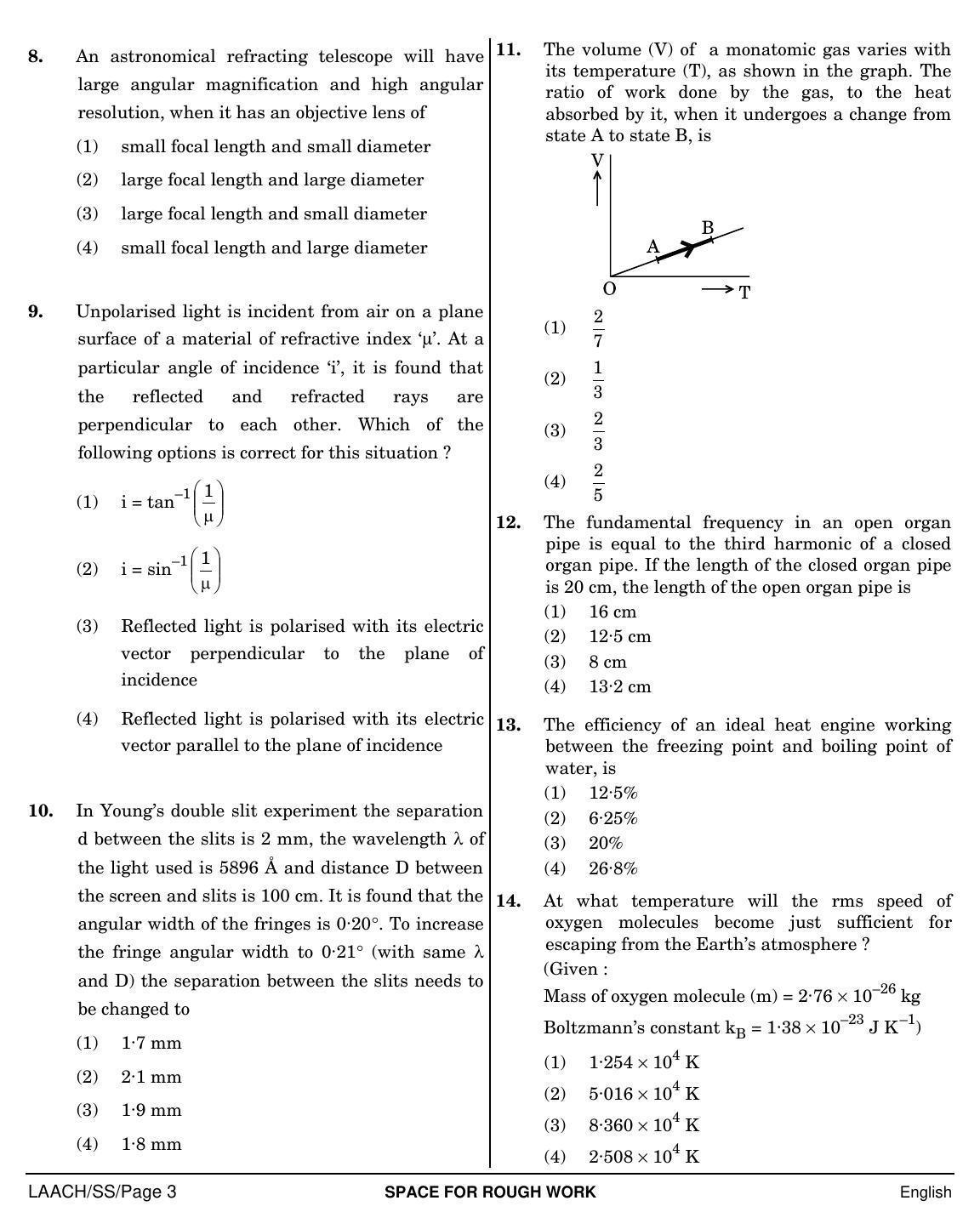 NEET English SS 2019 Question Paper - Page 3