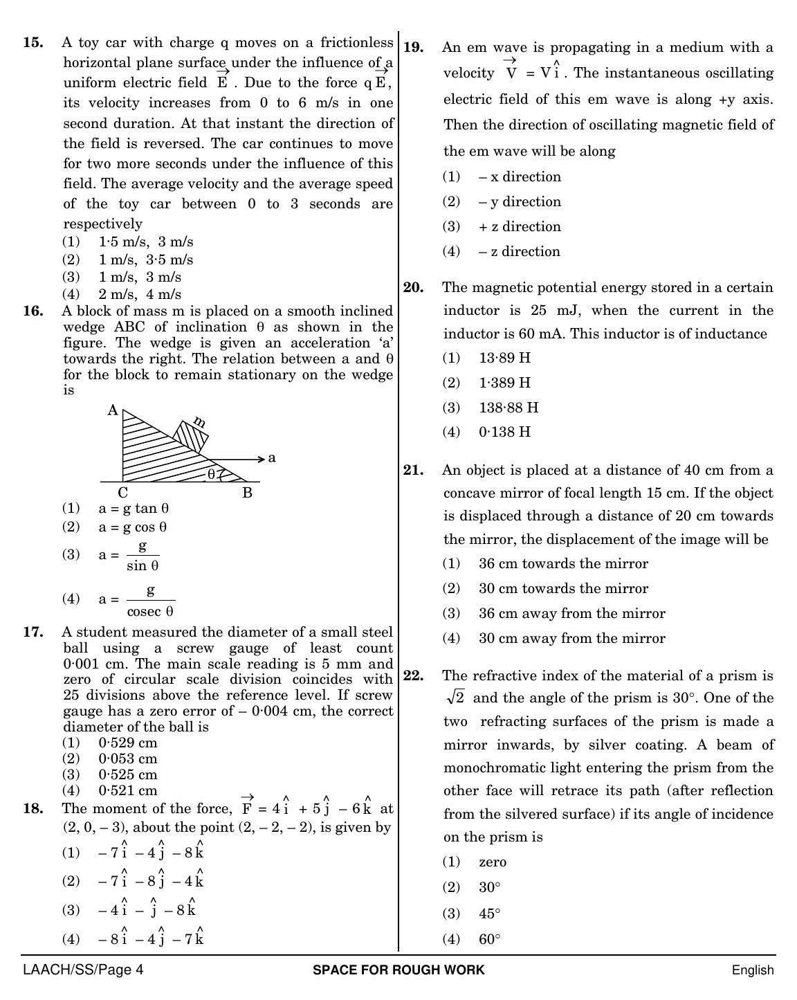 NEET English SS 2019 Question Paper - Page 4