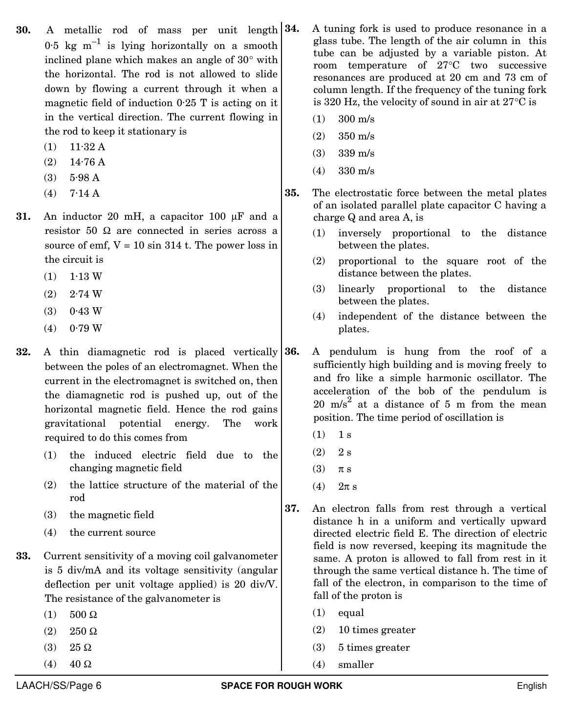 NEET English SS 2019 Question Paper - Page 6