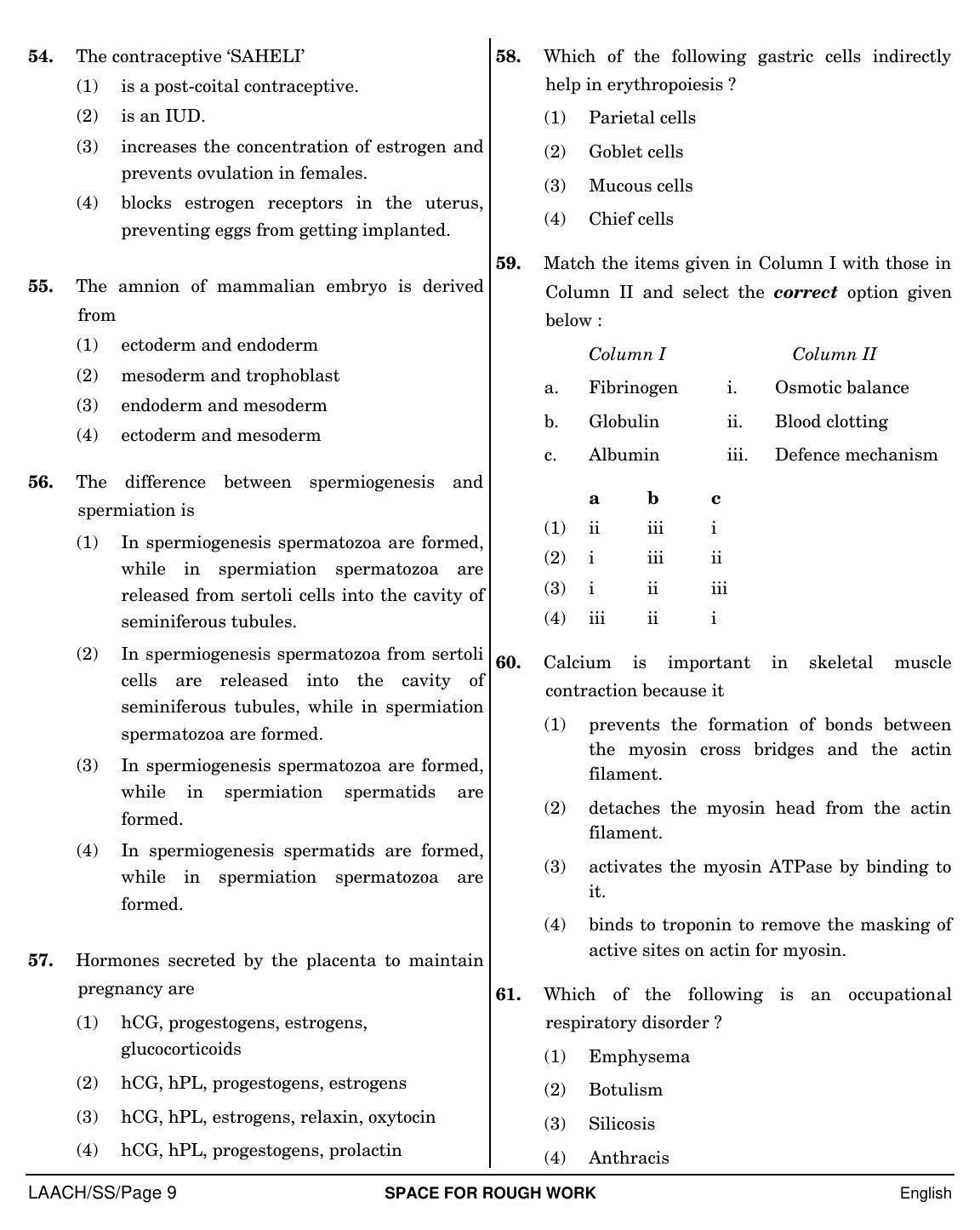 NEET English SS 2019 Question Paper - Page 9