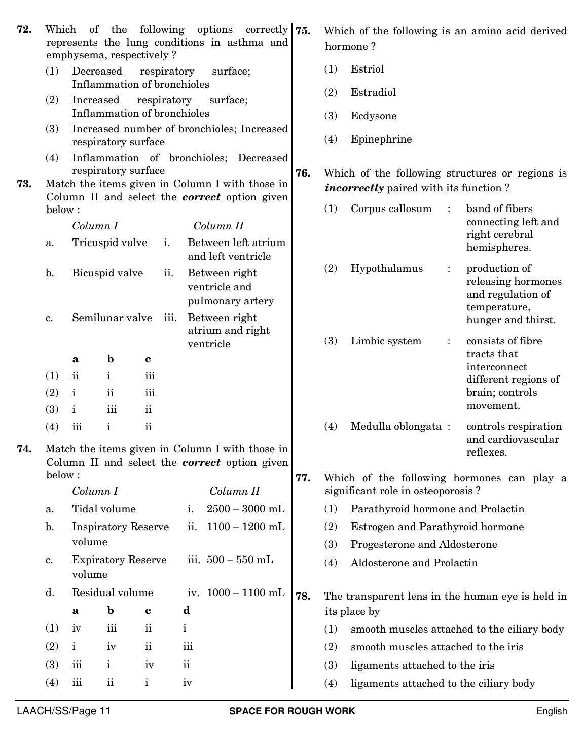 NEET English SS 2019 Question Paper - Page 11
