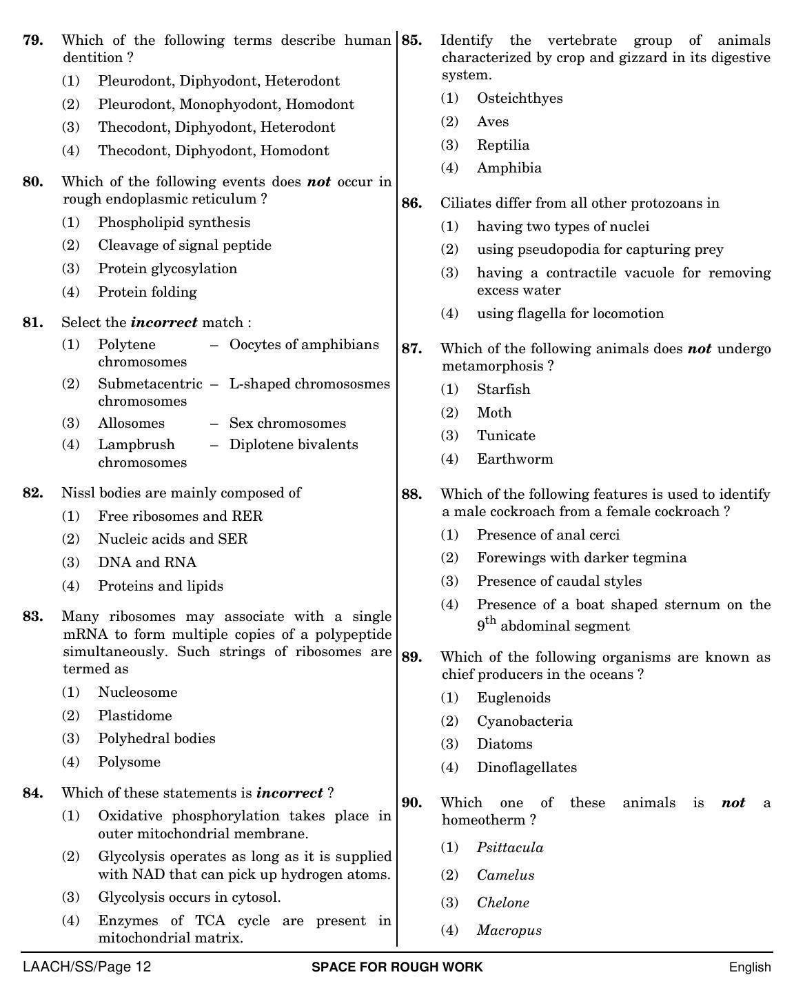 NEET English SS 2019 Question Paper - Page 12