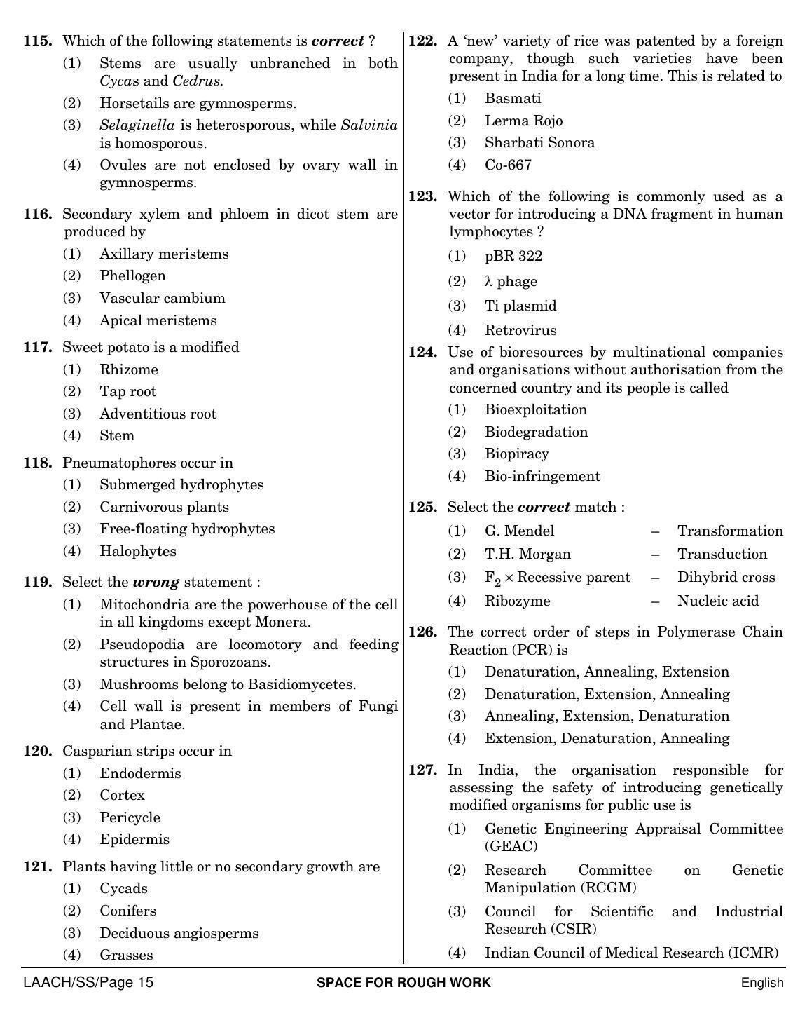 NEET English SS 2019 Question Paper - Page 15