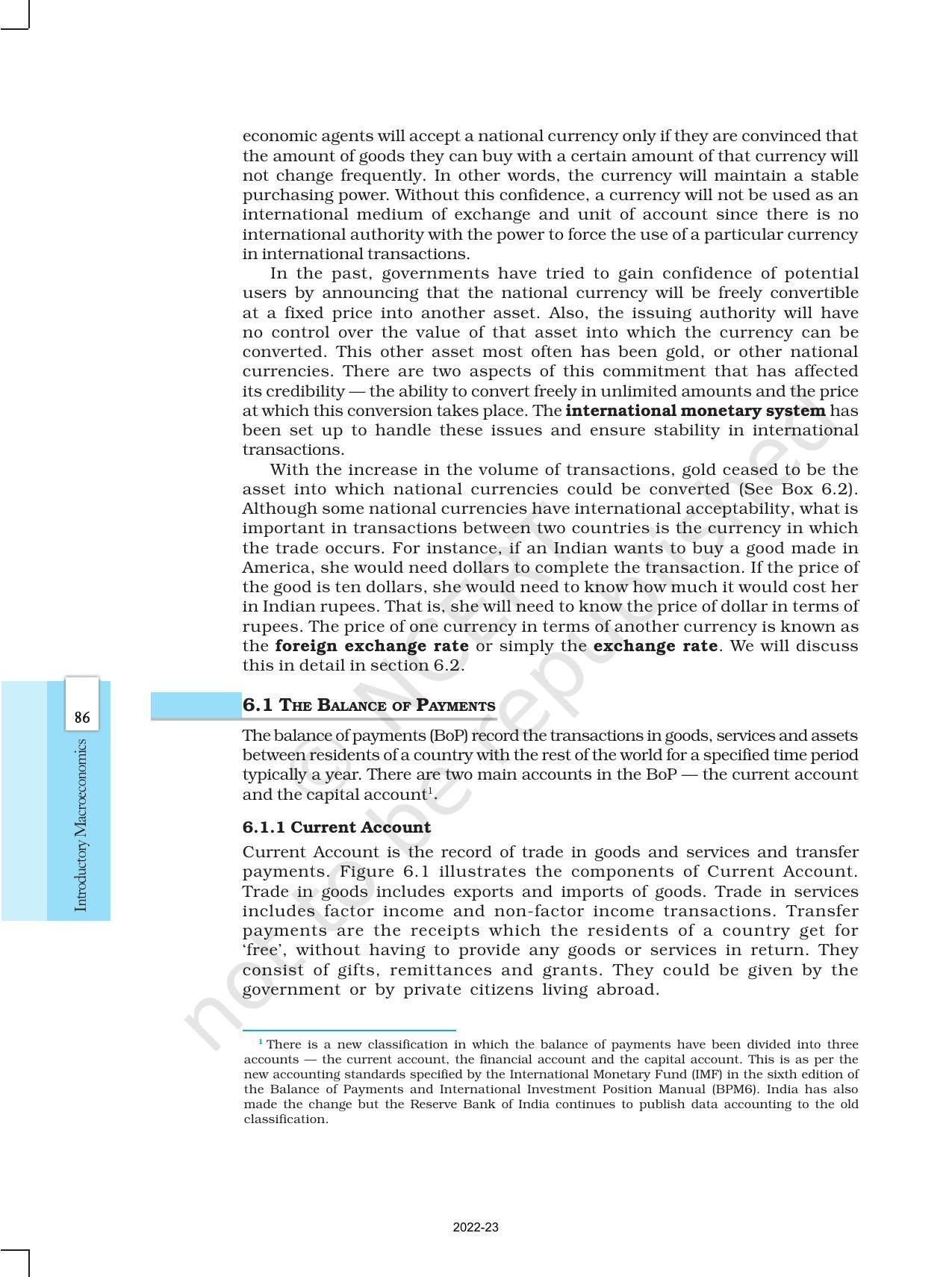 NCERT Book for Class 12 Economics (Macroeconomics) Chapter 6 Open Economy - Page 2
