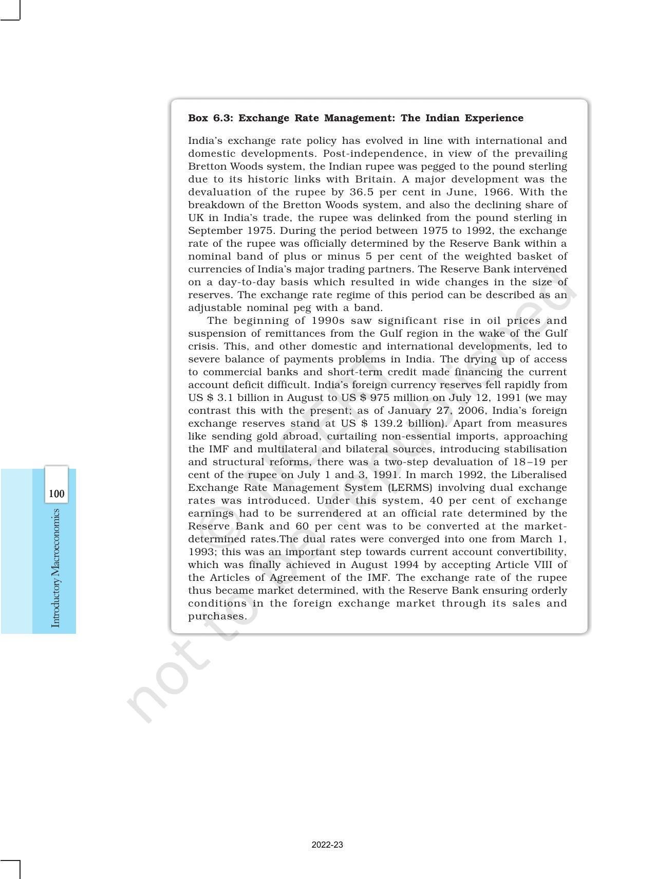 NCERT Book for Class 12 Economics (Macroeconomics) Chapter 6 Open Economy - Page 16