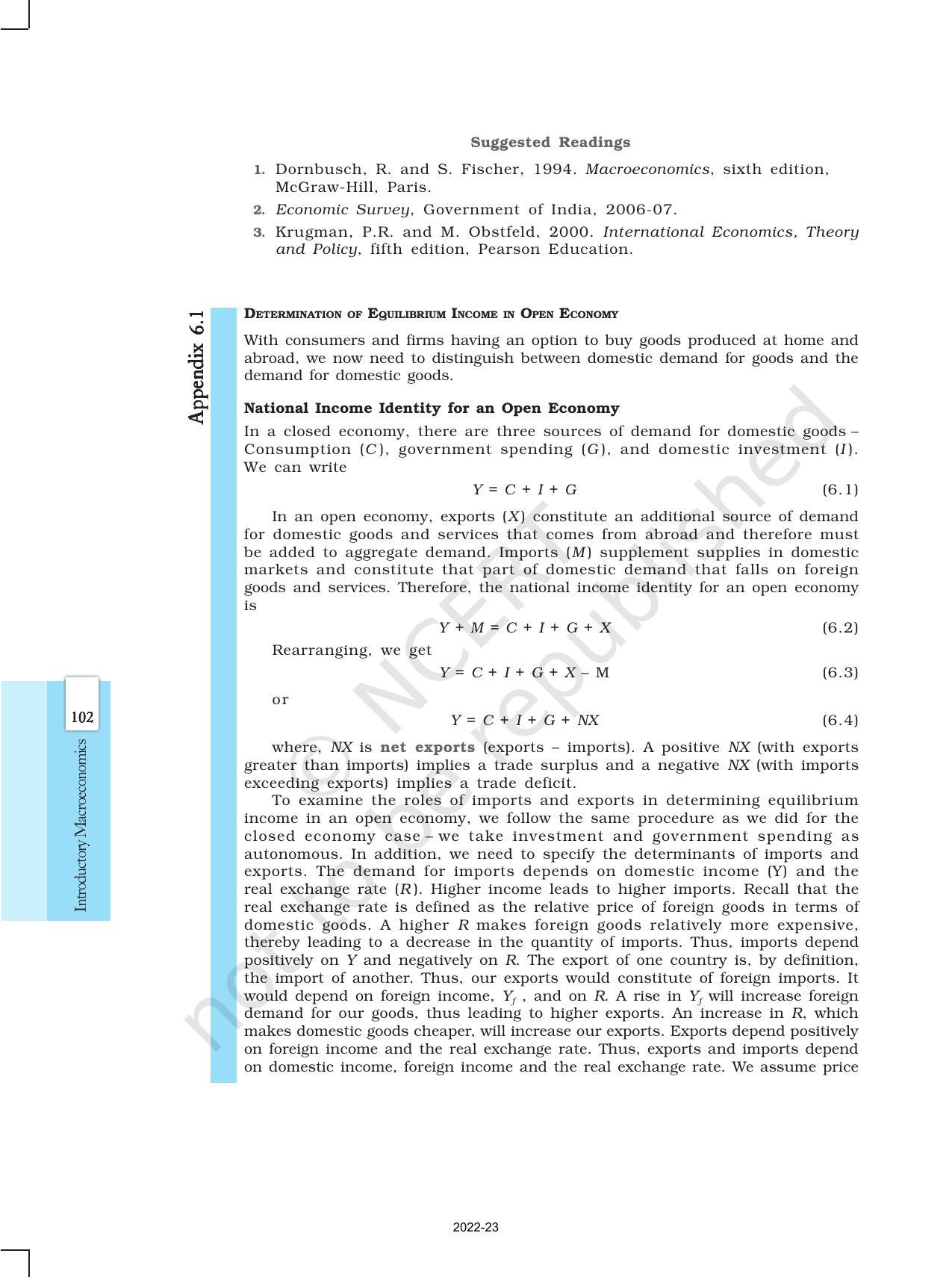 NCERT Book for Class 12 Economics (Macroeconomics) Chapter 6 Open Economy - Page 18