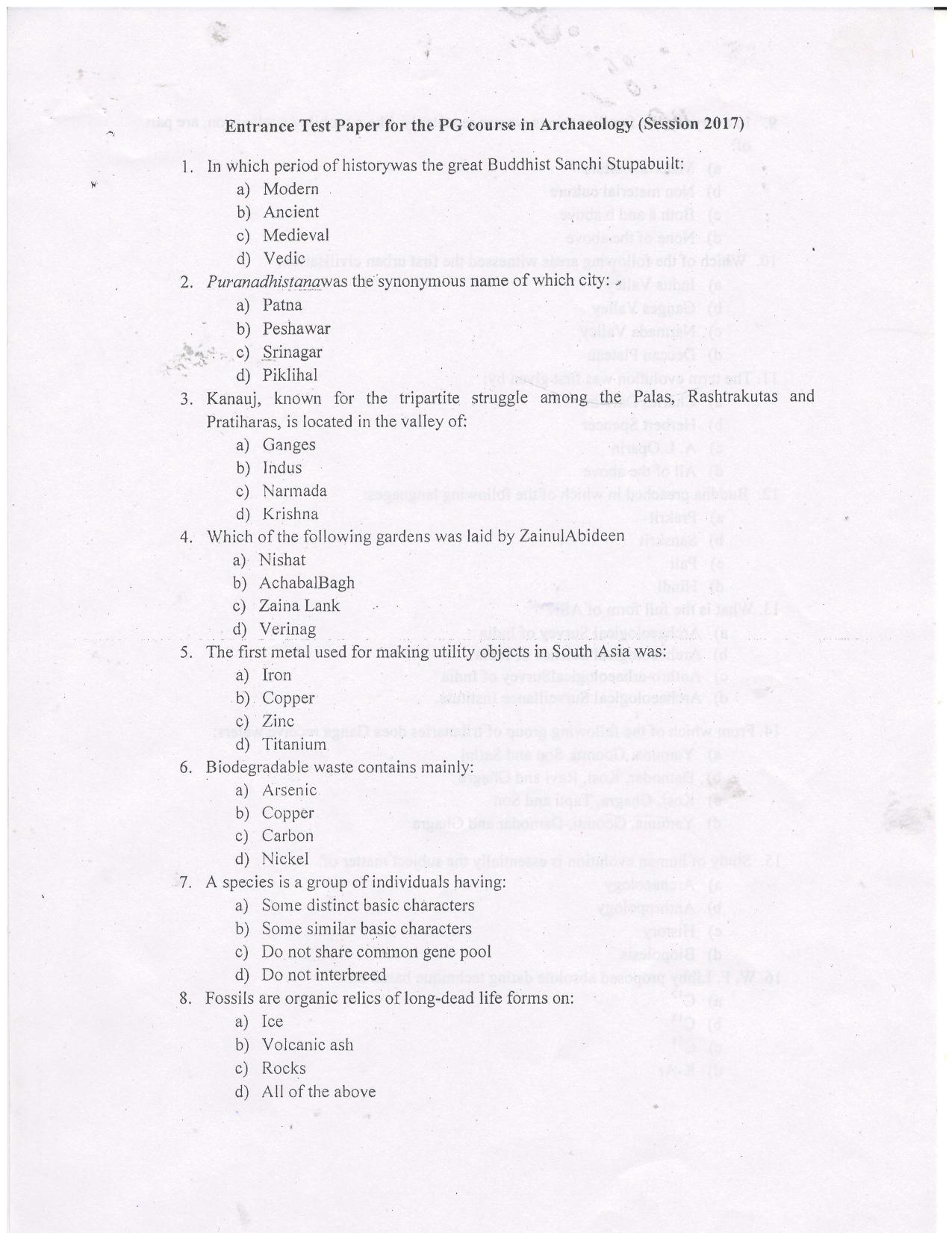 KUET 2024 M.A. Archeology Question Paper - Page 14