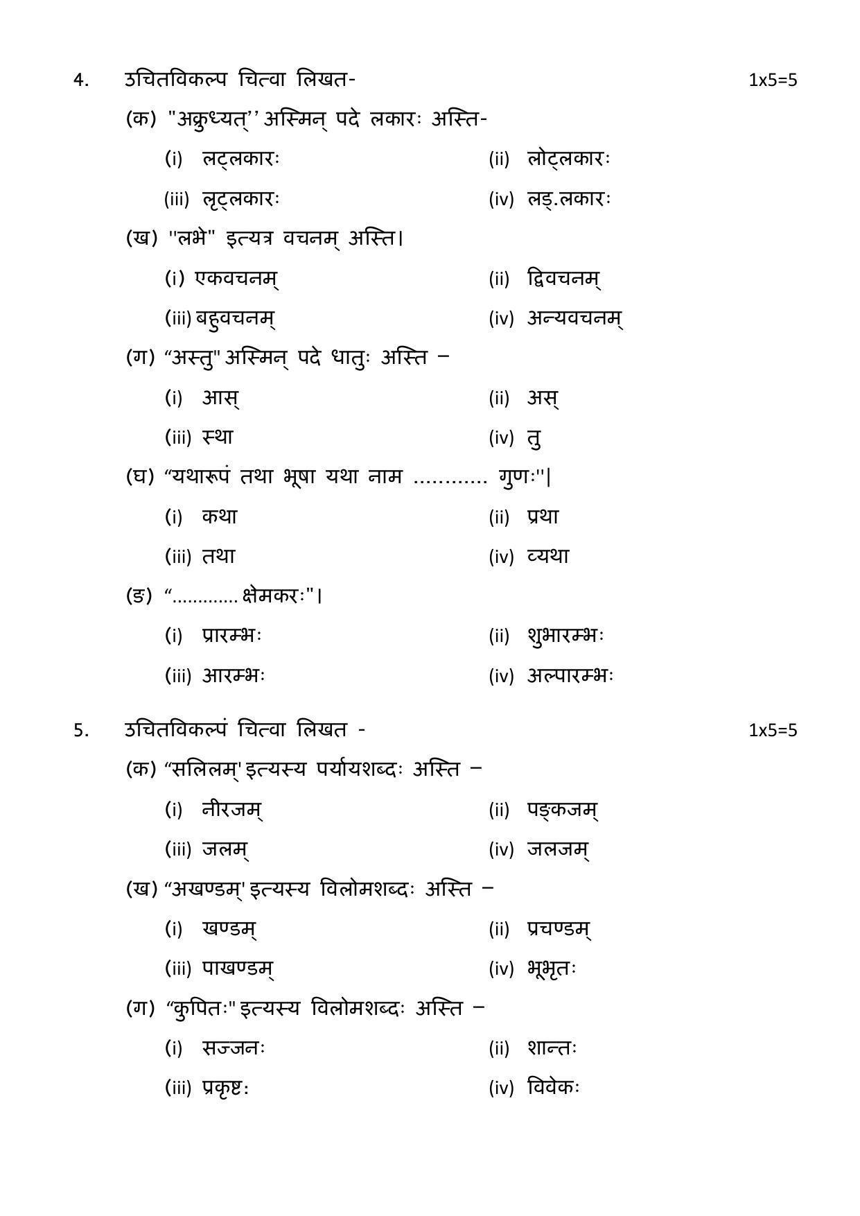 MP Board Class 12 Sanskrit 2019 Question Paper - Page 3