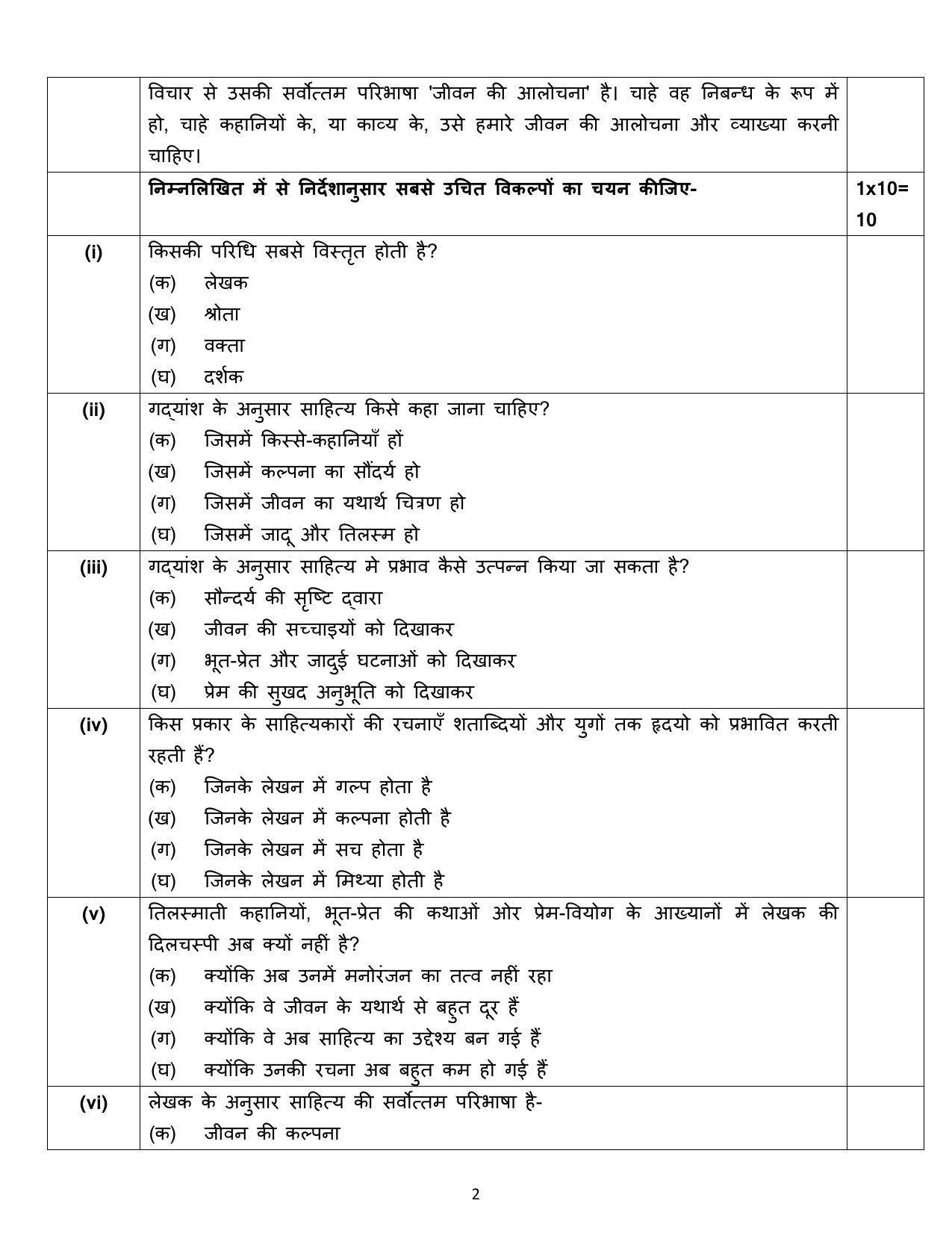 Edudel Class 12 Hindi Sample Question Paper - Page 2