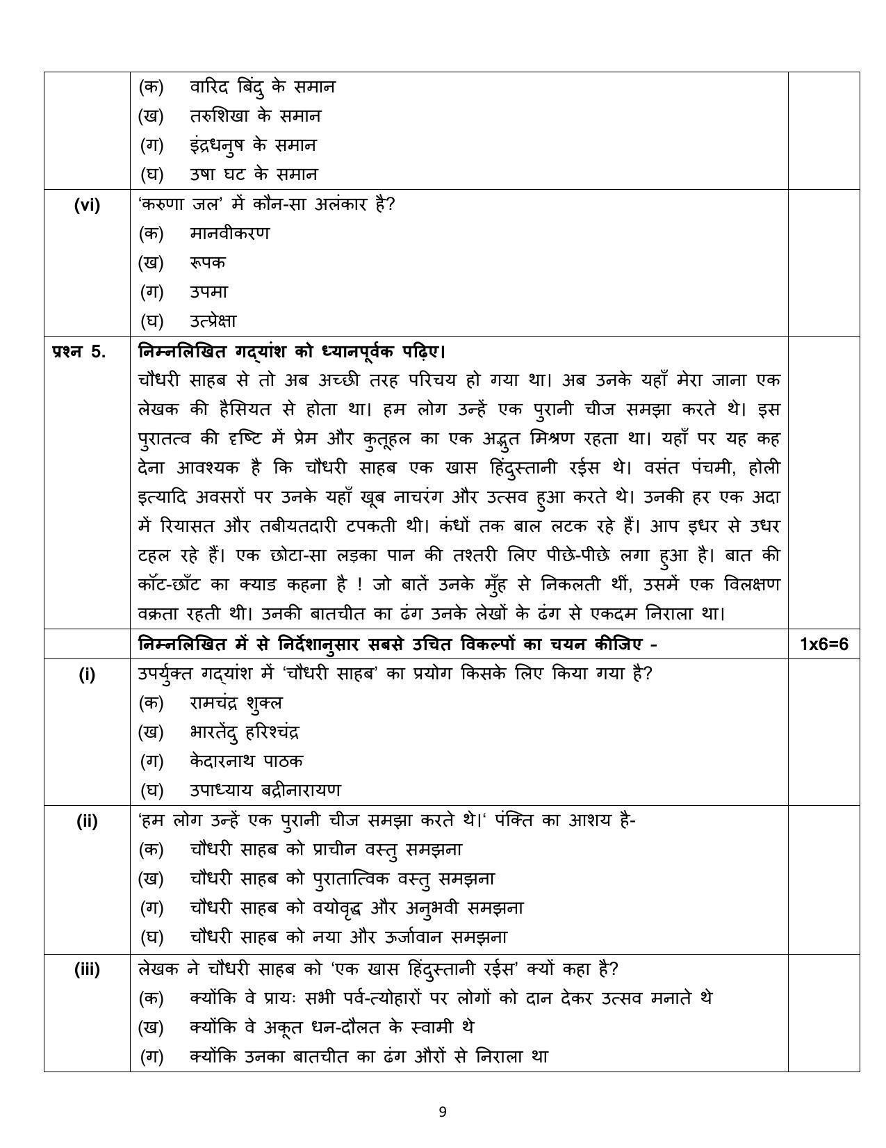 Edudel Class 12 Hindi Sample Question Paper - Page 9