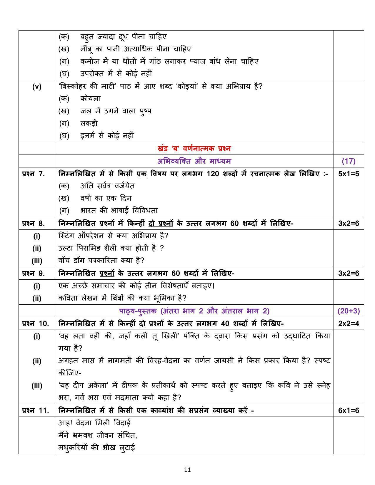 Edudel Class 12 Hindi Sample Question Paper - Page 11